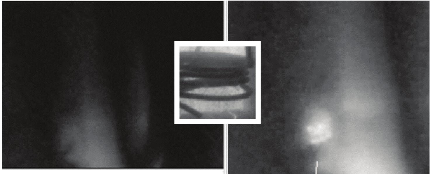 Slightly Inset Near-infrared images of dap lanr cell, before and after