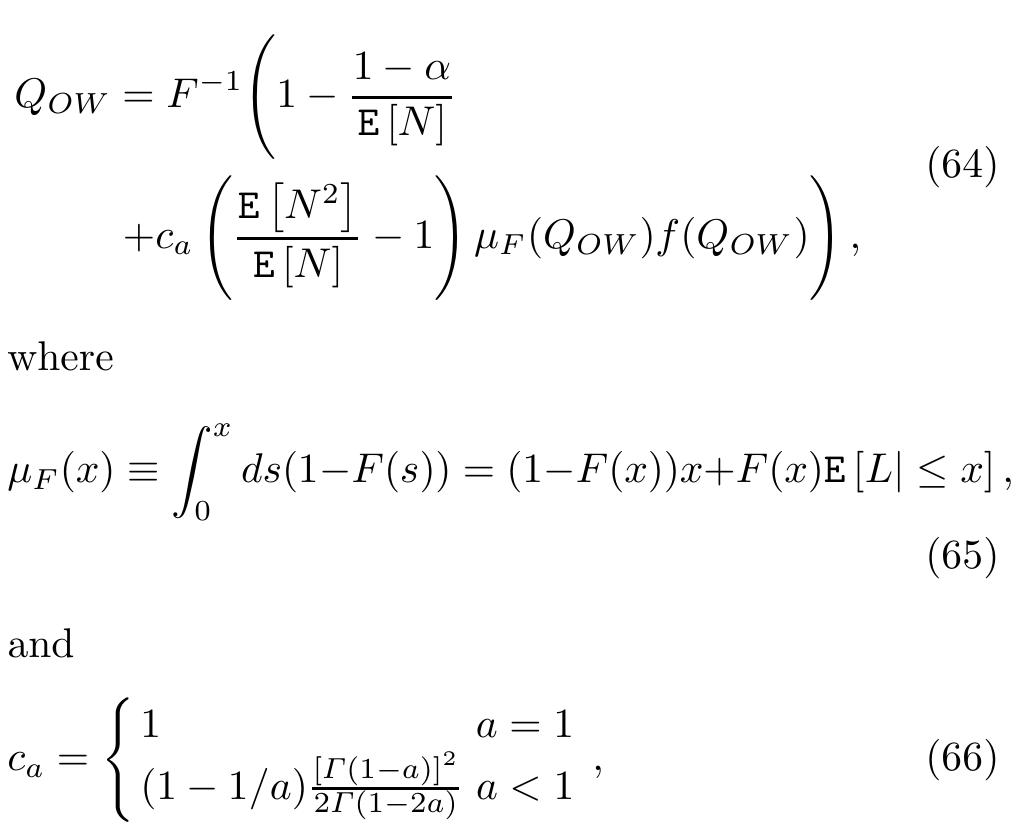 In the case of distributions with infinite mean, in which the density is regularly varying at infinity with index —(1+a), f(L) € RV_(ai+a) (Bingham et al, 1987), the second order approximation of Q = G~1(a) satisfies the relation (Omey and Willekens, 1986)  where I(x) is the gamma function. Besides numerical schemes, an approximate closed-form expression of the percentile, QGy,, can be obtained using a perturbative scheme analogous to the finite mean case 