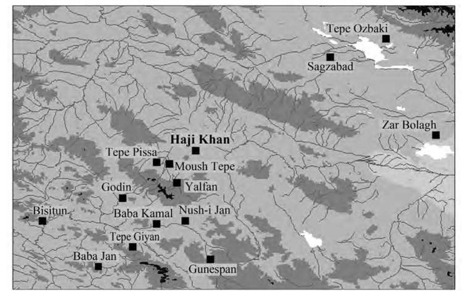 Fig. 2. Map showing sites in the Median heartland. 