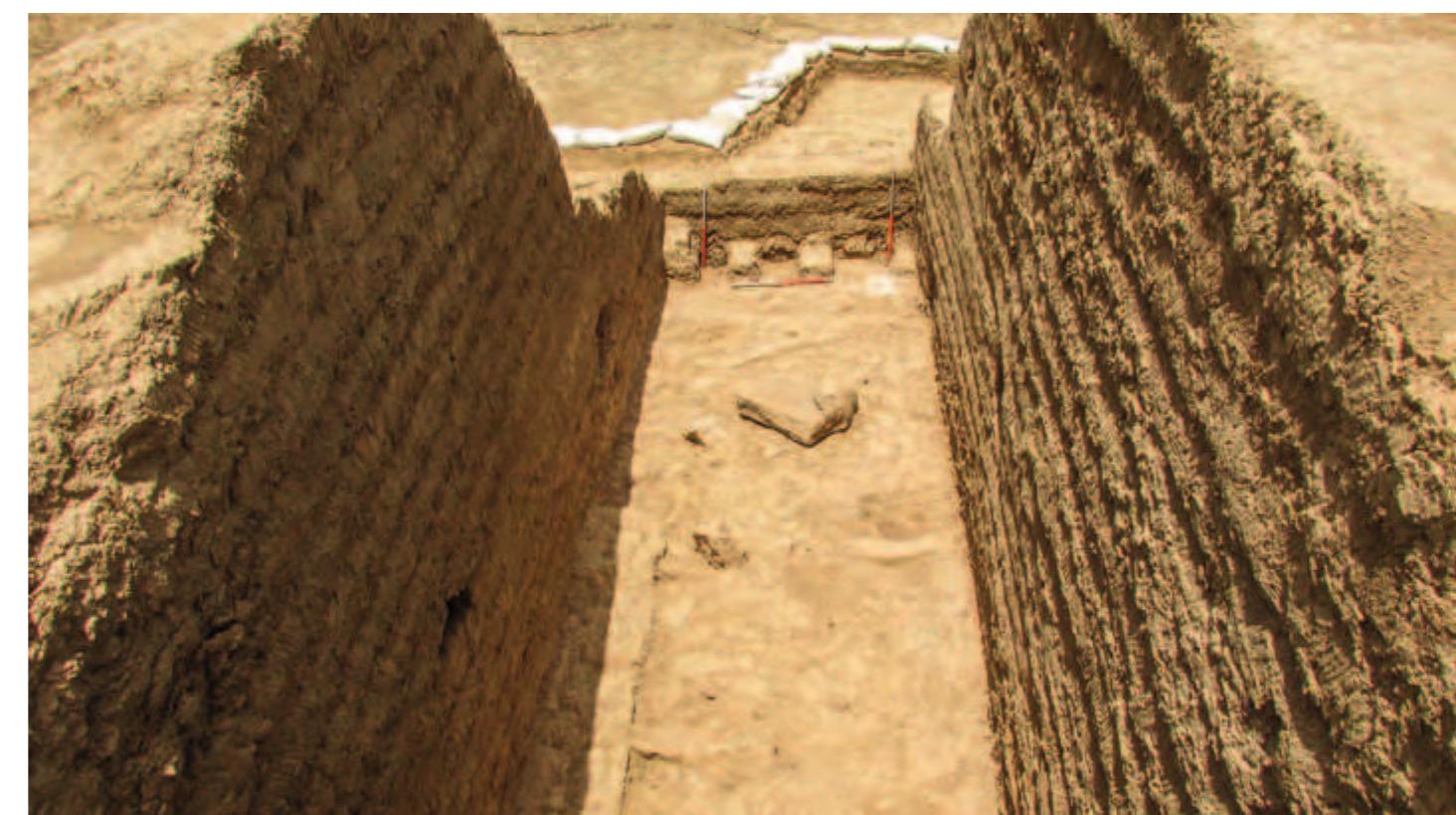 Fig. 36. View of Room 2 looking north. Note the bench by the west wall appears to continue further north than on the plan. 