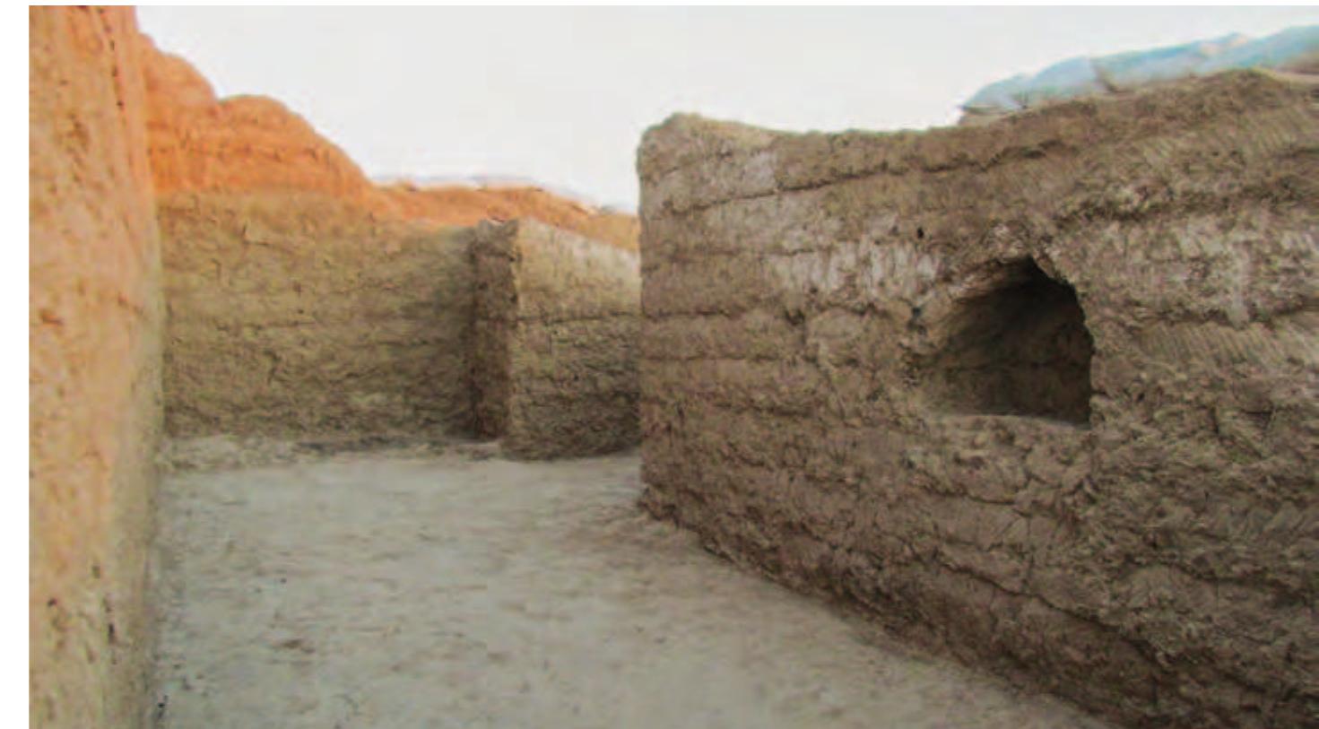 Fig. 47. Room 3 looking south showing the entrance to the west bay and the niche in the northern part of the west wall. 