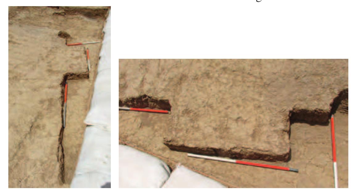 Fig. 61. The buttress east of the southern part of Room | looking north.  Fig. 62. Detail of the buttress shown in Fig. 61. 