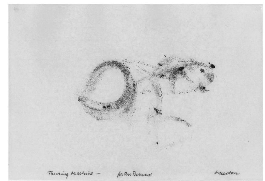 “Light Stone” (1965) by Thomas Merton  BC: I had no idea Merton was doing such drawings; they were a completely unexpected gift. I loved the energy in them and shared them with the Mount Saviour community. I told Merton about a young Cuban artist in the community who said he could feel the energy and called them beautiful. Above all I was touched by the words that came with them: he was sending his favorites, “And the one .. . I like best I have made out to you — they 