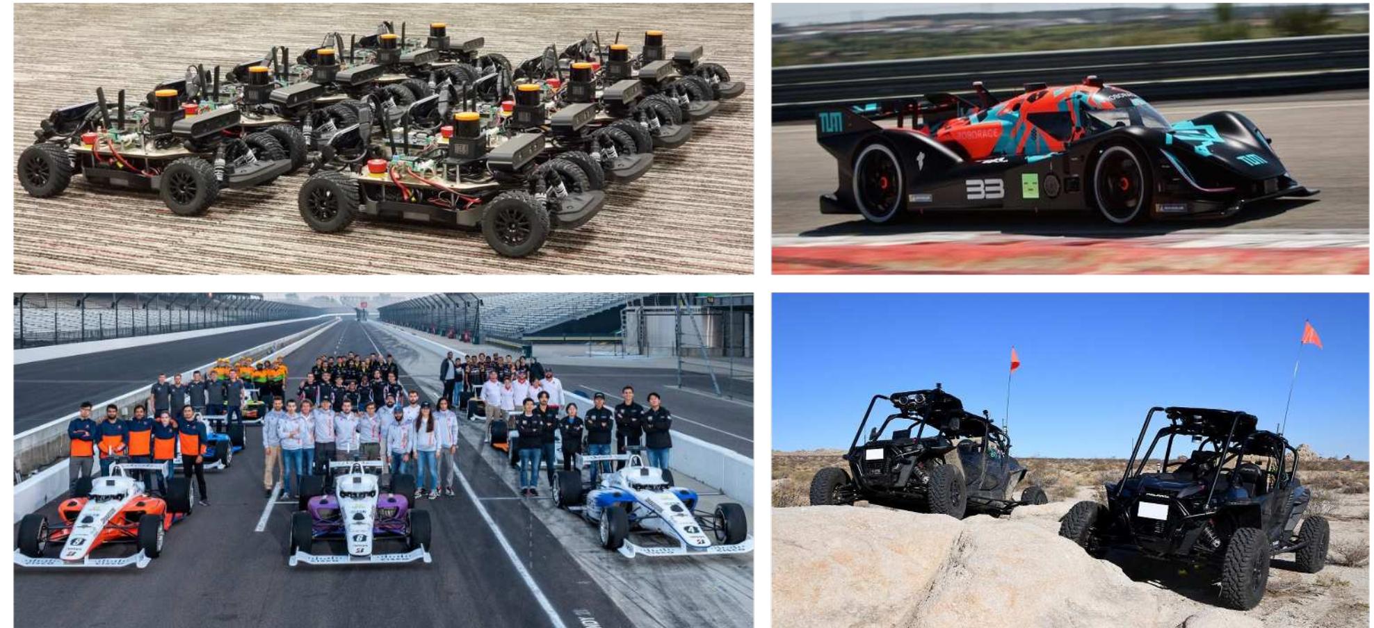 Examples of real-world autonomous racing competitions.
