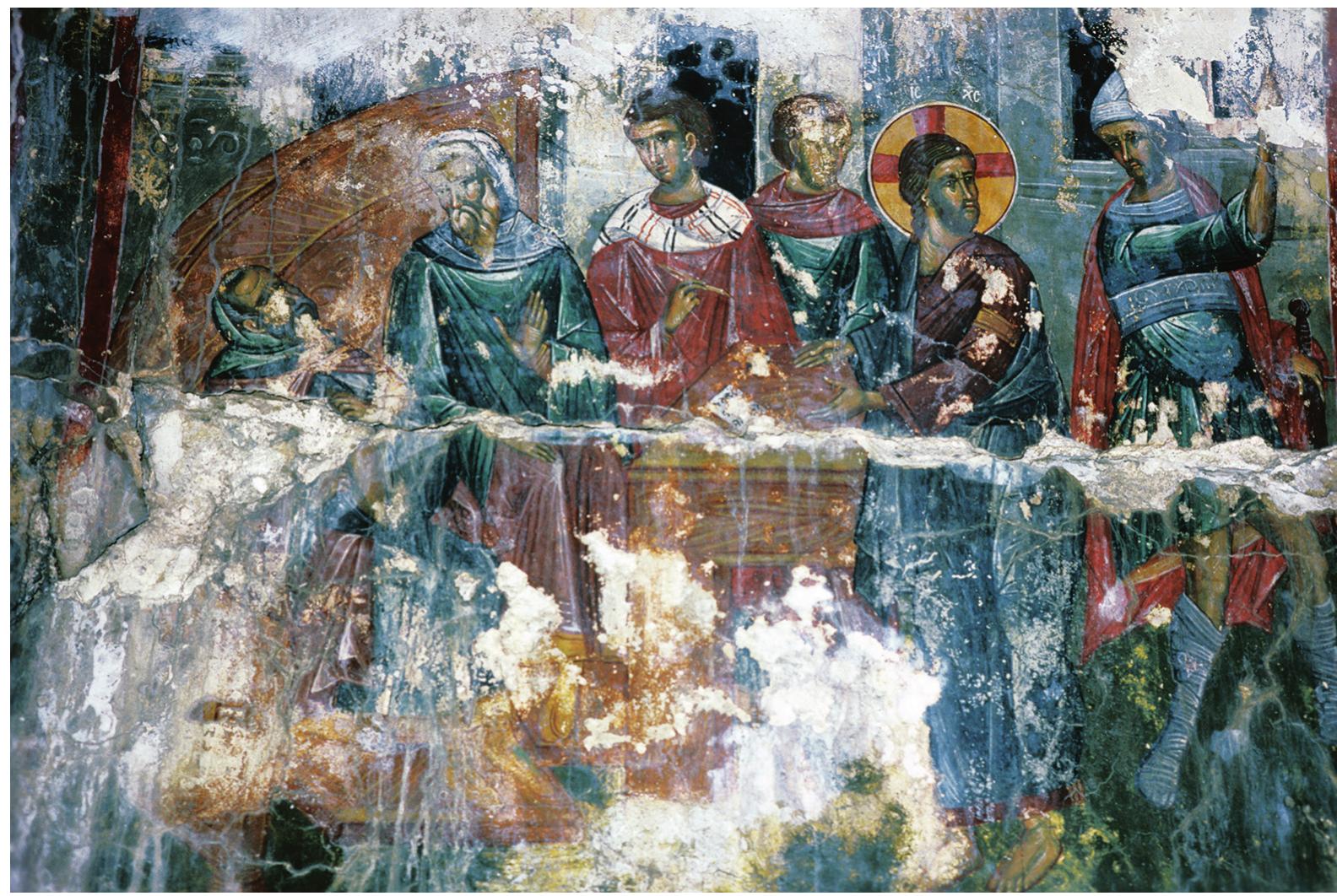 Fig. 26. Church of the Holy Apostles, Kato Karkasa, Christ before the High Priests. Photo by S. Maderakes. 
