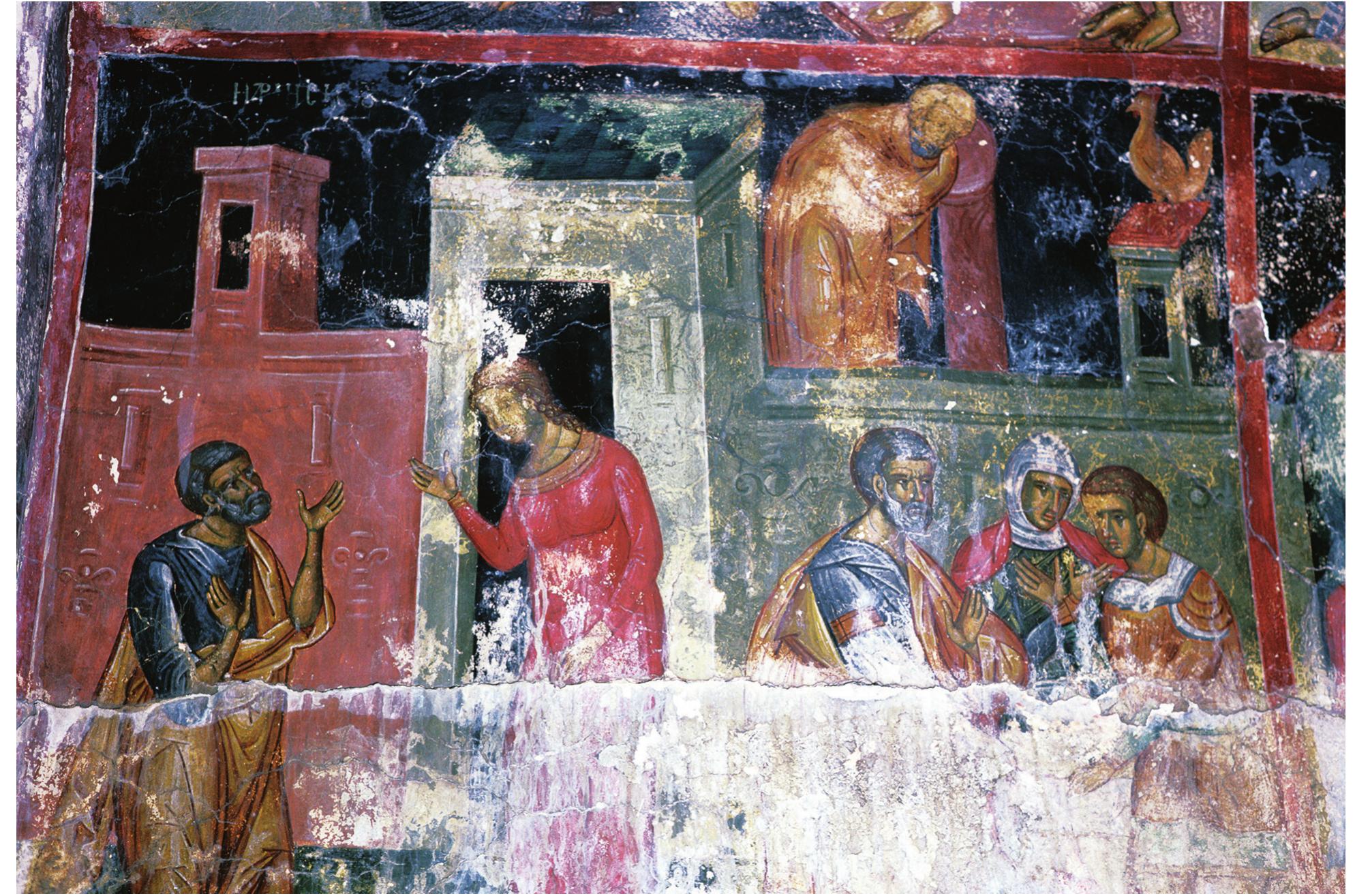 7ig.28. Church of the Holy Apostles, Kato Karkasa, the Denial of Peter. Photo by S. Maderakes. 