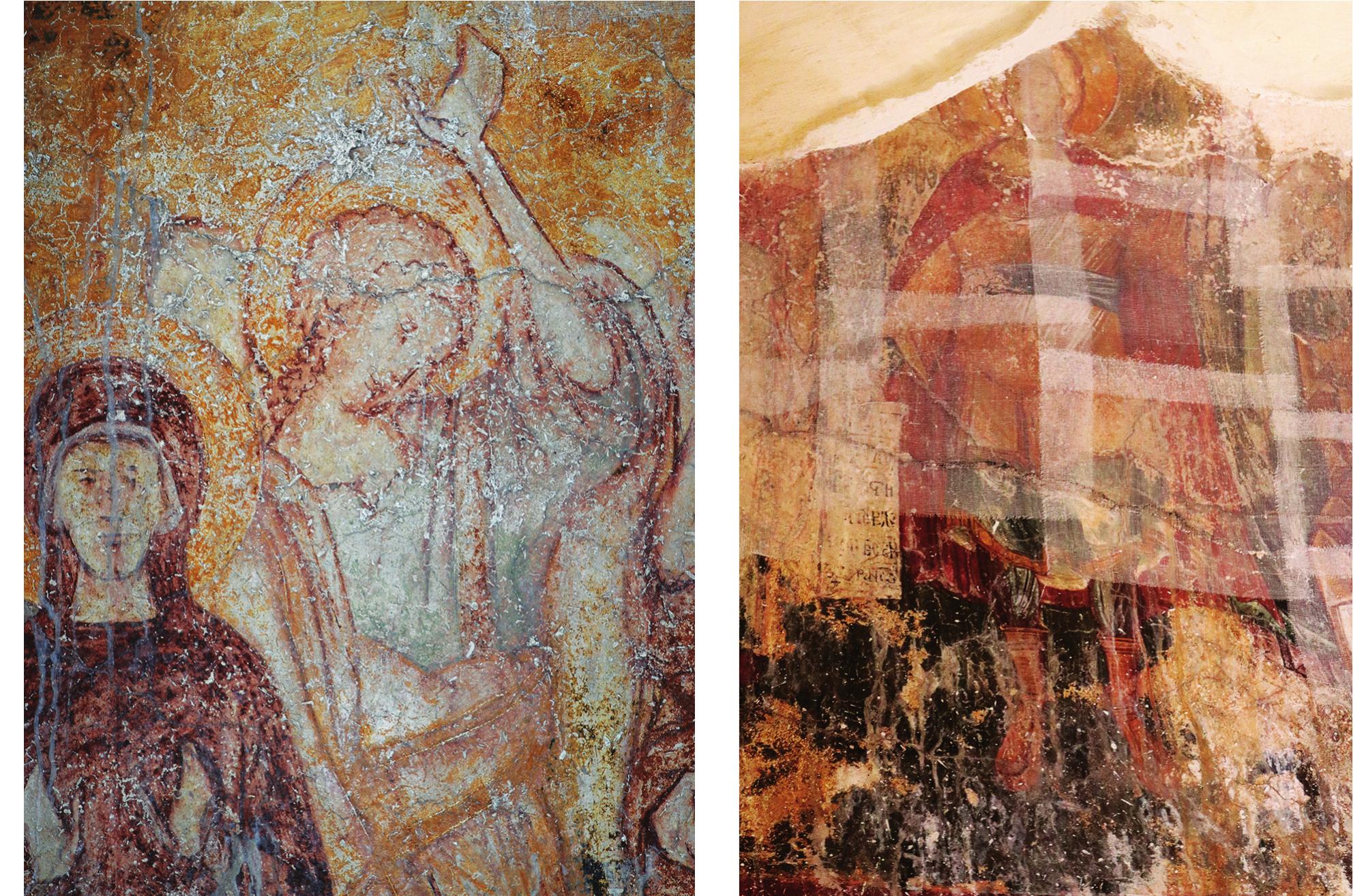 Fig. 34. Church of the Holy Apostles, Kato Karkasa, details from the Ascension. Photo by authors. 