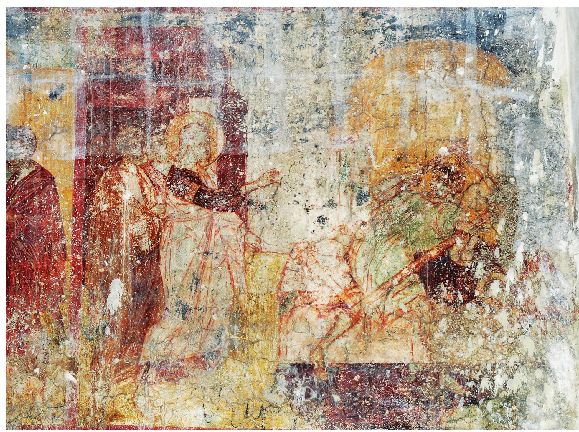 Fig. 35. Church of the Holy Apostles, Kato Karkasa, the Healing of the Paralytic. Photo by authors. 