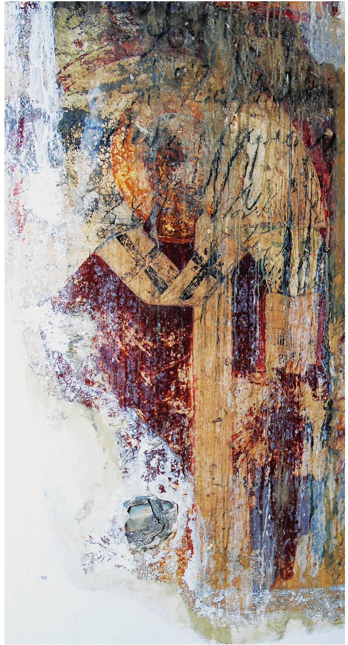 followed by military saints and female martyrs. There are several examples of the enthroned Virgin that act as a proskynesis icon on Crete, but only a few show the Virgin flanked by angels.2°2 Such a composition can  also be found in the apse of Christ the Savior in Chantras (beginning of the fifteenth century)?® and in numer- ous icons from the fifteenth century onward.°! One of the military saints could be identified as St. George,  359 For this subject as a prostration icon in Cretan churches, see Mailis, Obscured by Walls, 88-99, figs. 140, 152, 154; for iconographic parallels of the composition, see Tsamakda, Kakodiki, 68-69. 