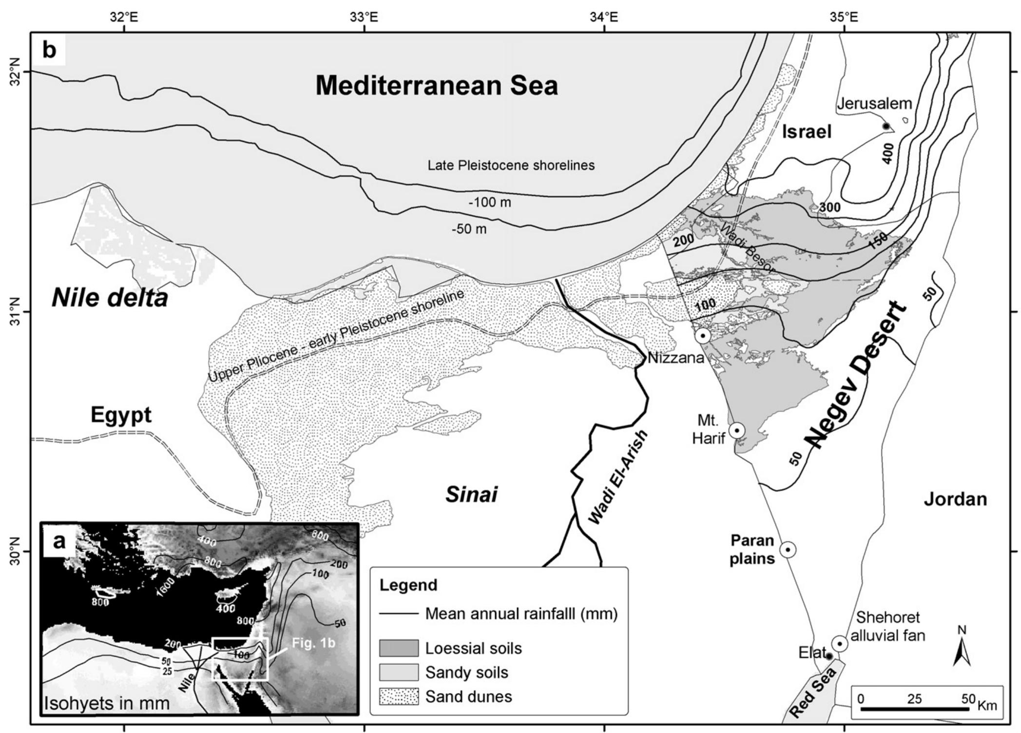A. location map showing the digital elevation model of the