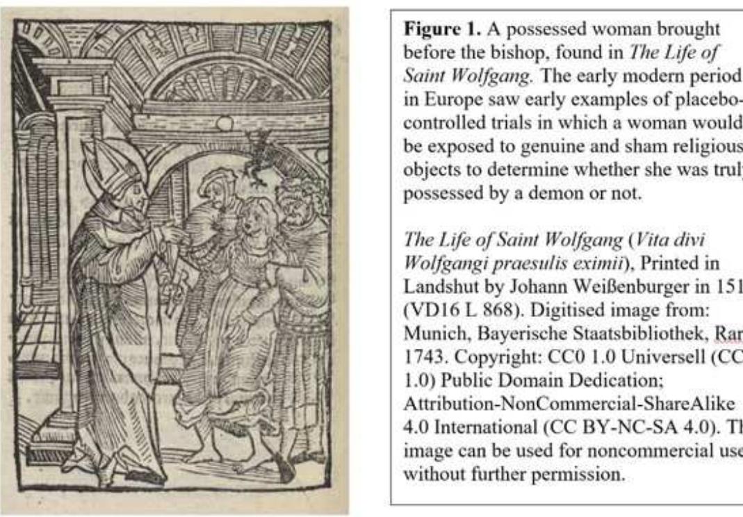 The backdrop to the King’s medical commission was the violent conflict between Catholics and Protestan in France where demonic possessions were often being used for political purposes. Marthe belonged to a Catholic community and she had become (in)famous because her demons made aggressive claims about Protestants, asserting that they all belonged to Satan. As a powerful tool for the Catholic clergy, Marthe posed a risk to political stability and this prompted the King to send his agents to investigate the truth about her possession. The commission, led by the physician Michel Marescot (1539-1605) (known for  naming the larynx, pharynx, and hyoid bone), performed what was, in effect, a placebo-controlled trial (Marescot 1599). 