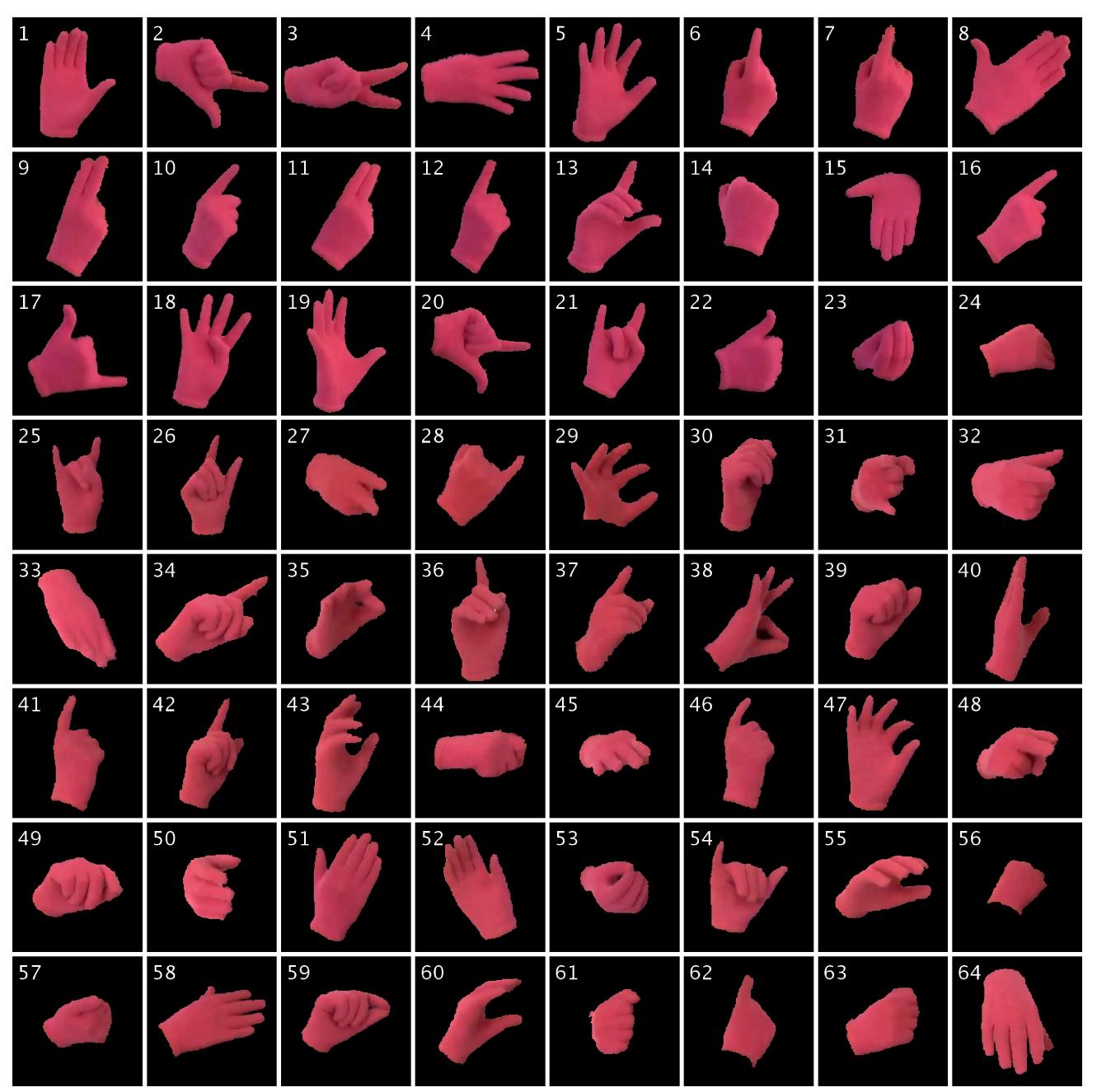 Images of segmented hands as captured in the lsa64 database.