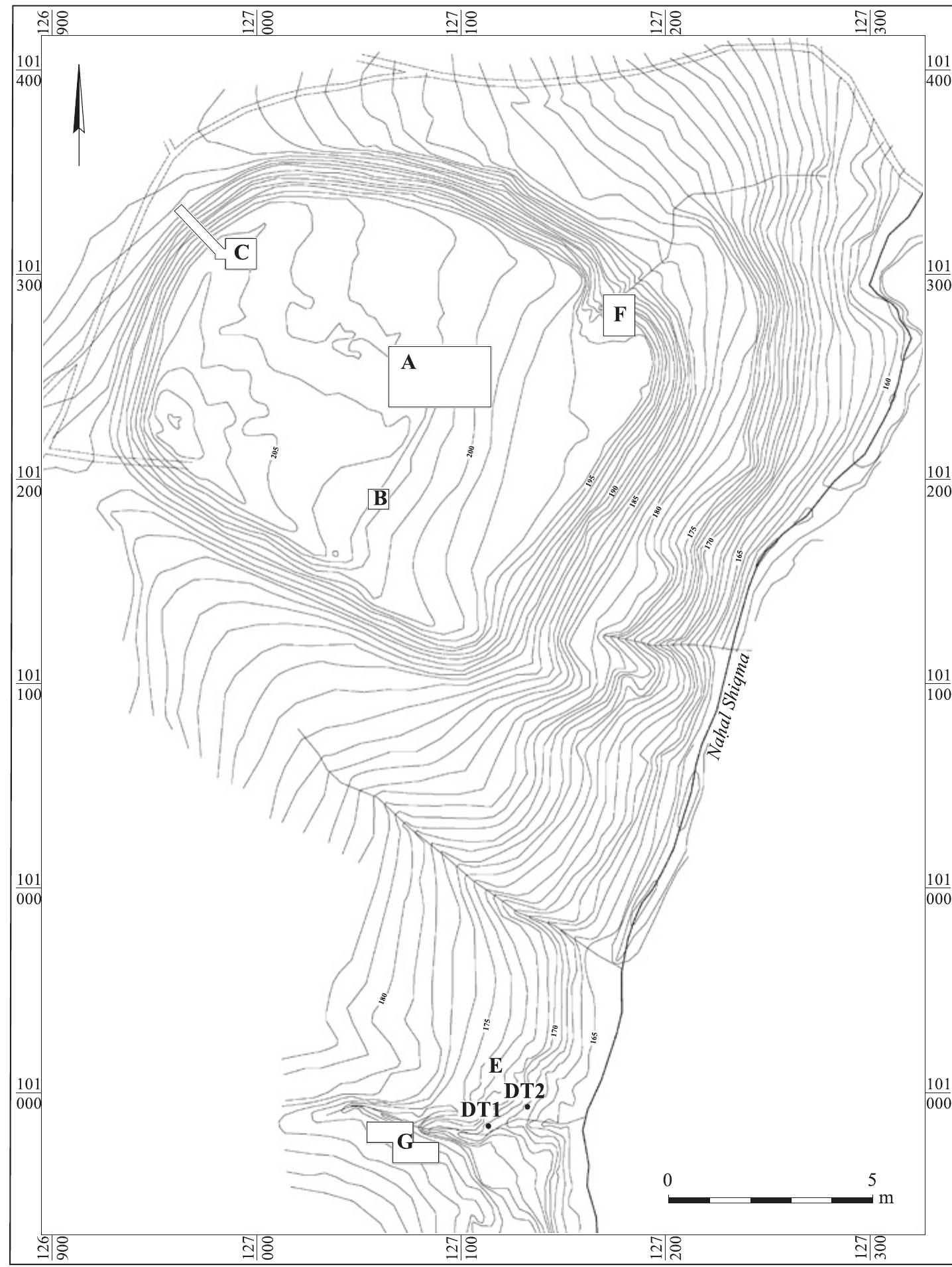 Fig. 2. Map of excavation areas at Tel Nagila (drafting: J. Rosenberg). 