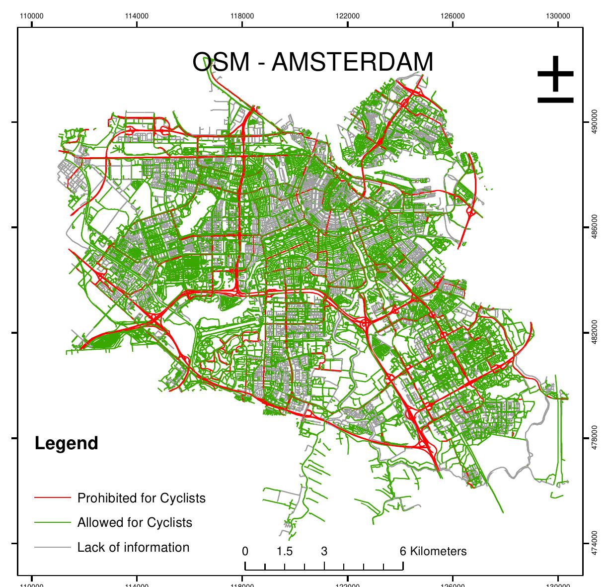 Mapserver Osm Base Maps Osm base map of amsterdam showing roads allowed for cycling