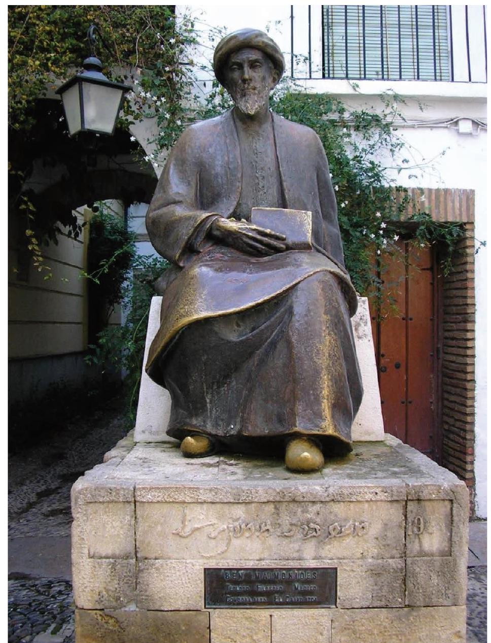 FicureE 9: A statue of Musa Ibn Maymun, aka Maimonides, in Cordoba, Spain. Credit: Makinal~commonswiki assumed (based on copyright claims), CC BY-SA 3.0 <https://creativecommons. org/licenses/by-sa/3.0/>, via Wikimedia commons. Available from https://upload.wikimedia.org/wikipedia/commons/2/2a/Maim%C 3%B2nides.jpg. 