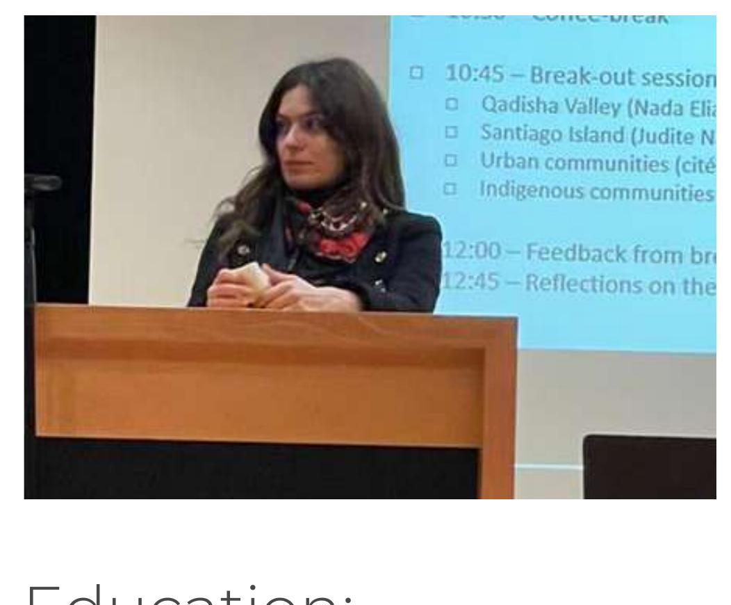 Pr Wh DIOlGiCal AMUIFOPOIOGYy, UNMIRK JIZ7 raced (Anthropologie des populations passées et présentes), University of Bordeaux. Dissertation title: Funerary practices and biological identities in Berytus and Botrys during the Roman period (Lebanon, Ist century B.C. - 4th. A.D.) In French. May 2016. Online on theses.- fr.  Researcher Profile: Nada Elias 