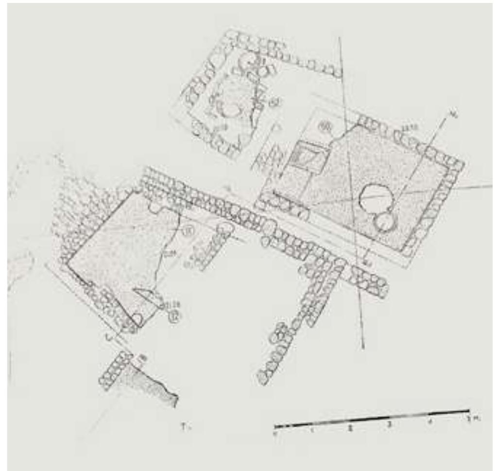 Early Neolithic houses 28-11 & 22-50 in Byblos (Plan of Dunand 1973: 26 — fig.10). 