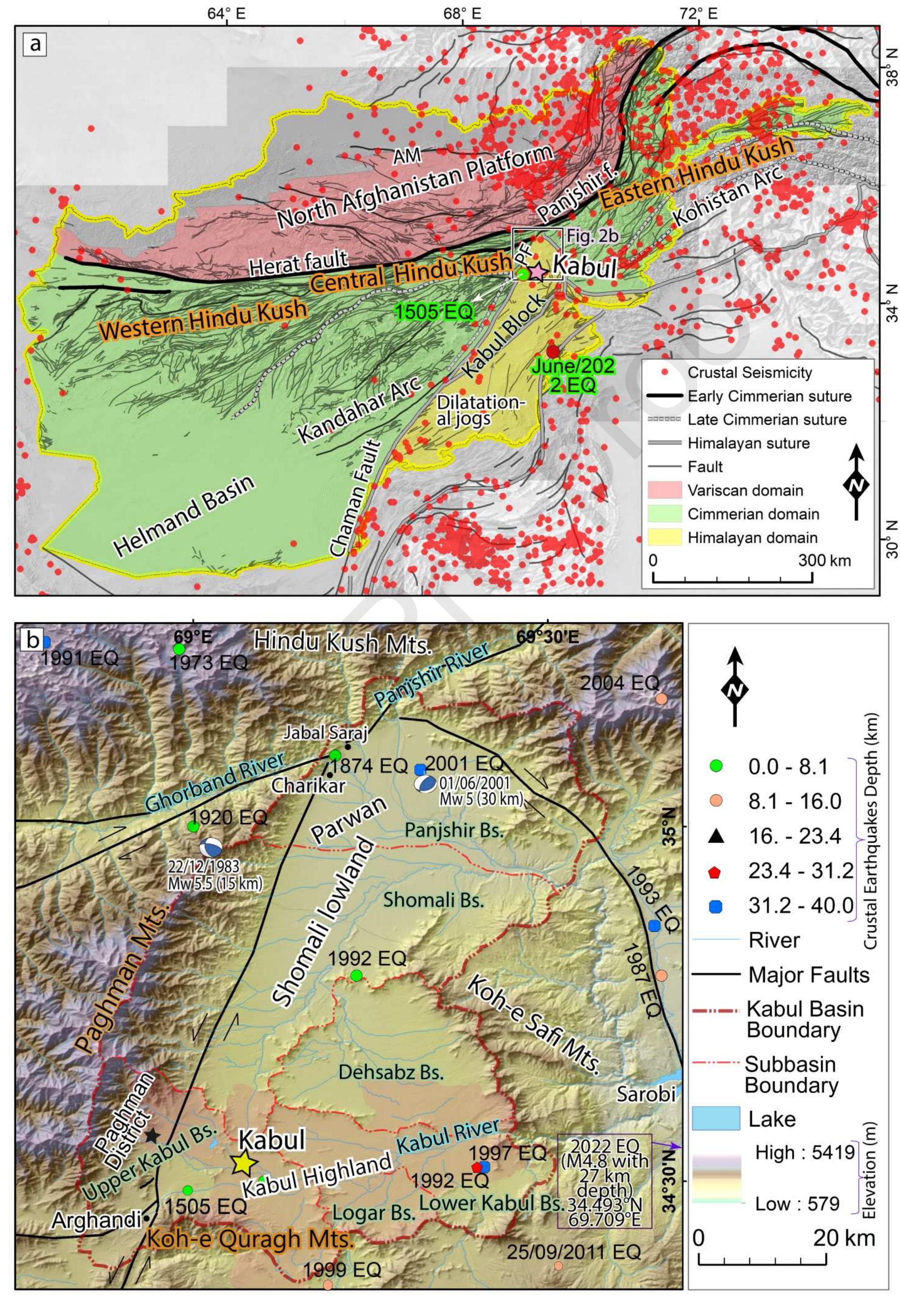 Figure 3 - The Chaman and Paghman active faults, west of