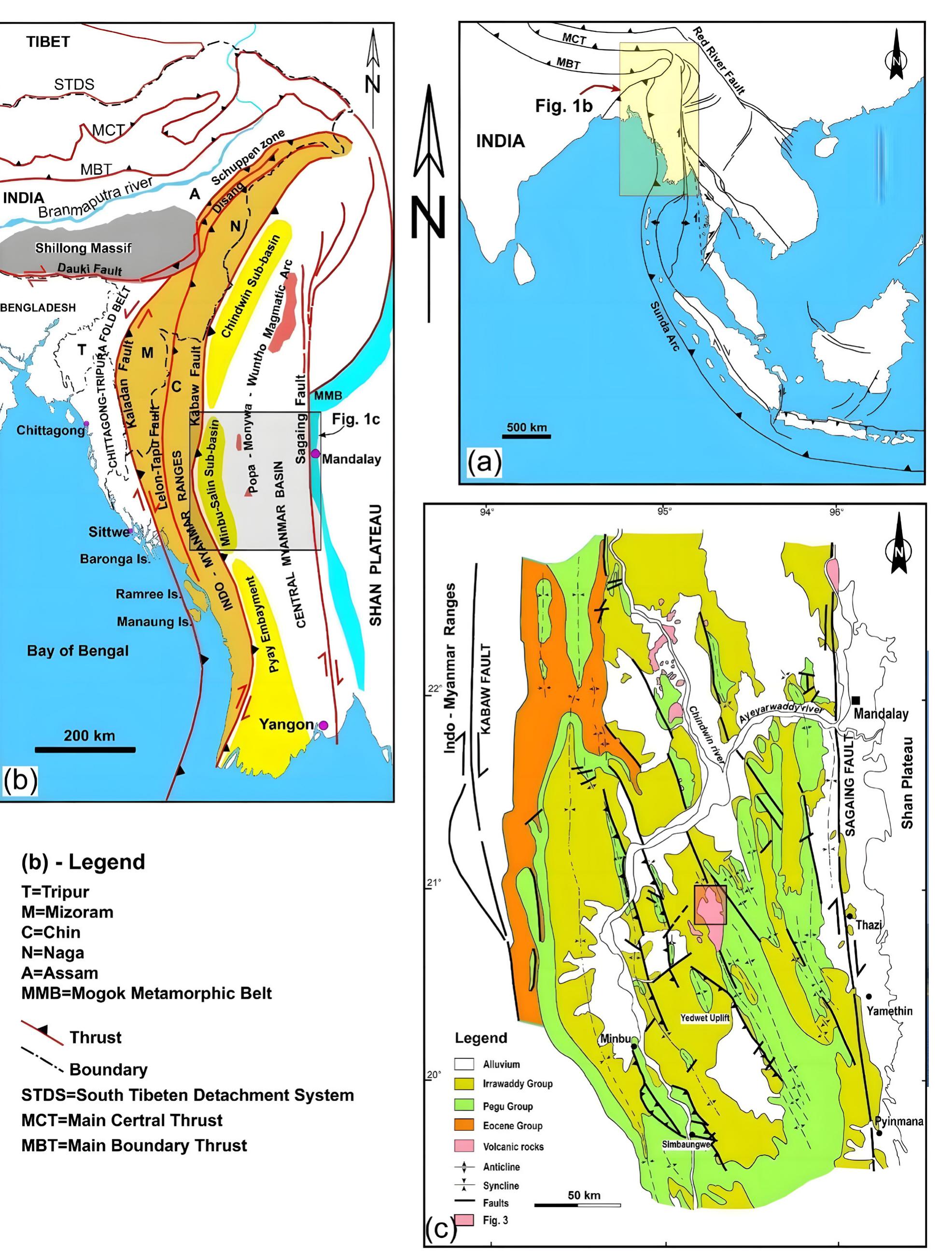 Mount Popa Map Figure 1 - from Andesitic flow rheology of Mount Popa