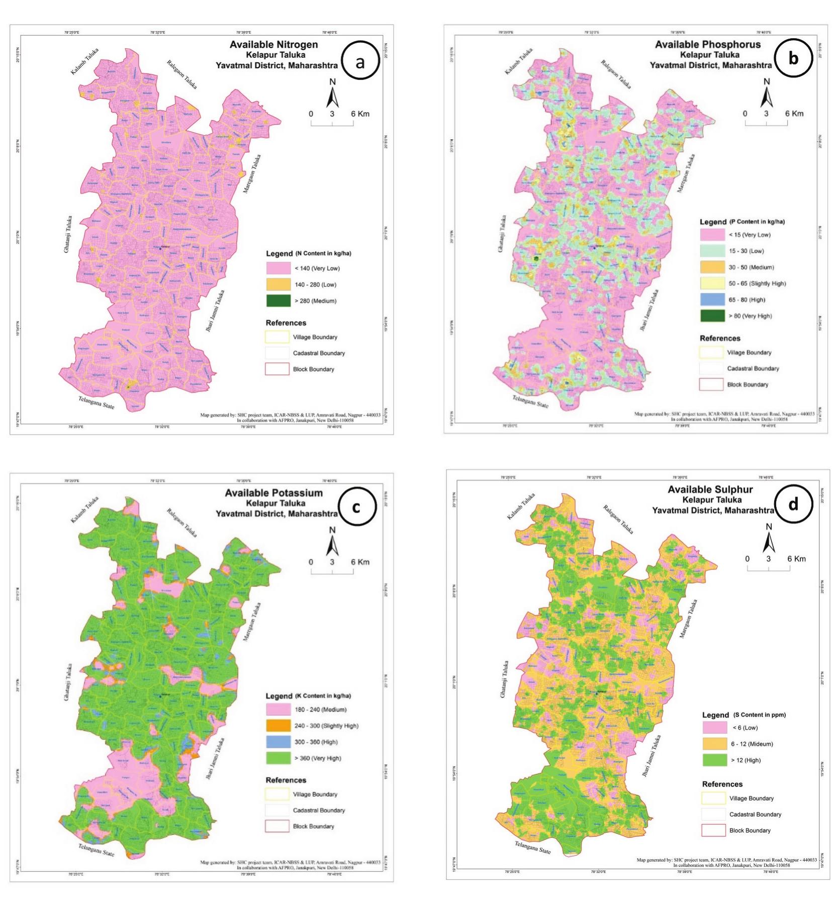 Variability Map Spatial variability maps of soil properties viz., (a) ph,