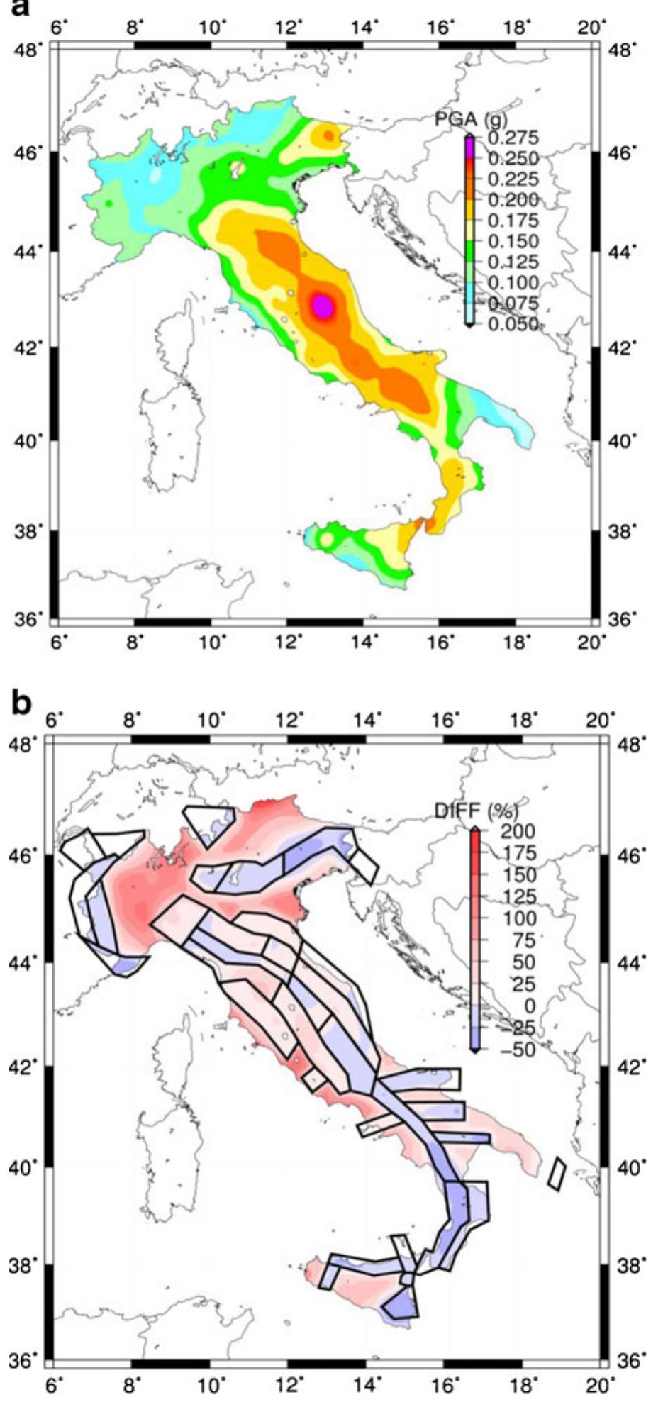 A probabilistic seismic hazard maps of italy expressed in