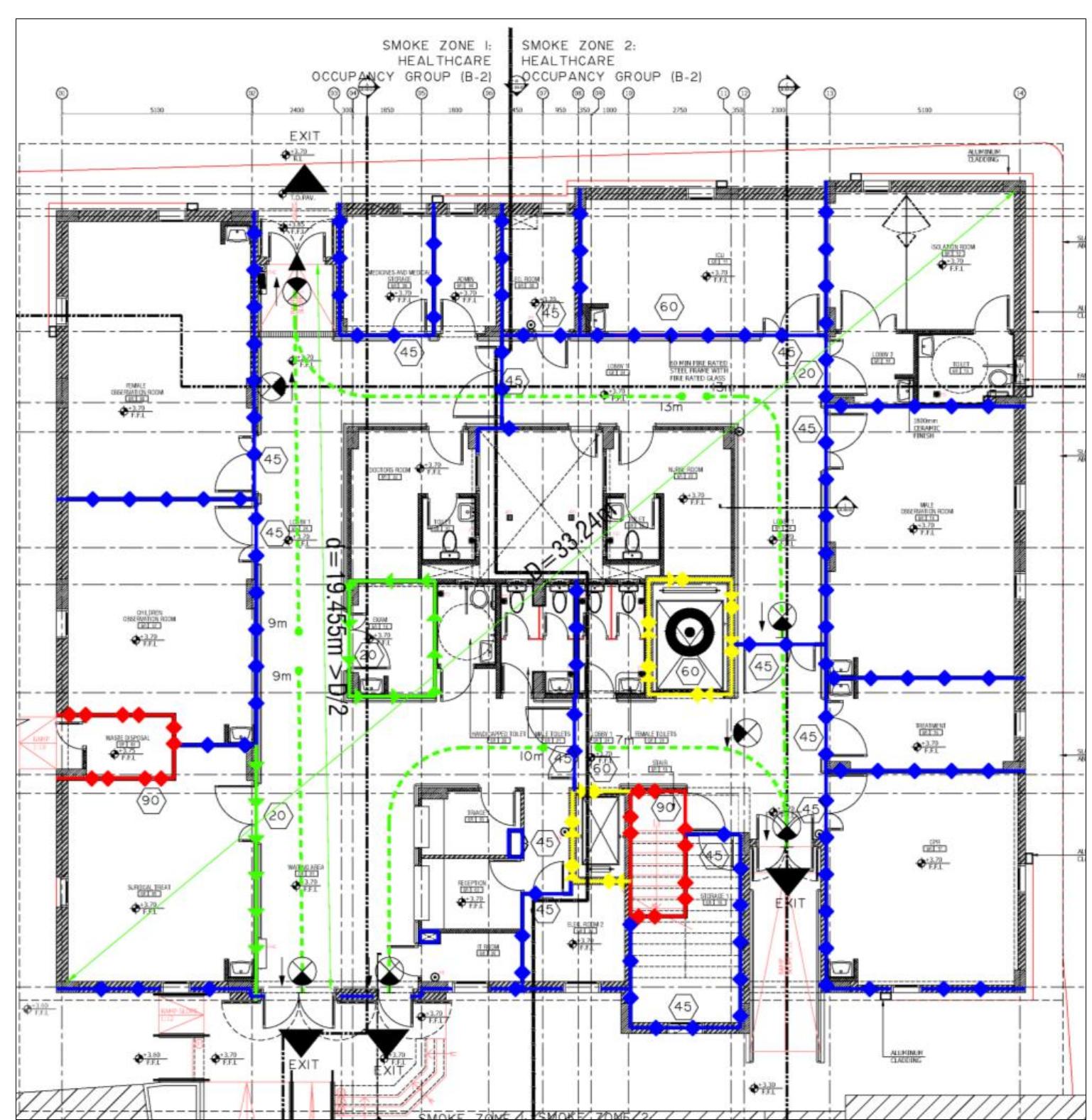 4: the fire separation plan of the ground floor of the