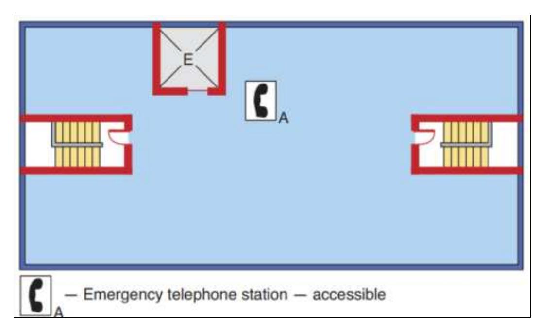 Splinkered D.4: example of area of refuge in new sprinklered business