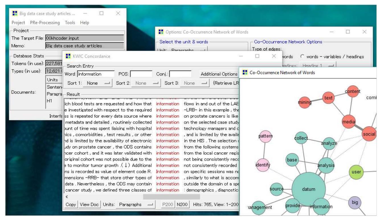 Example of text analysis tools of the kh coder software. 1