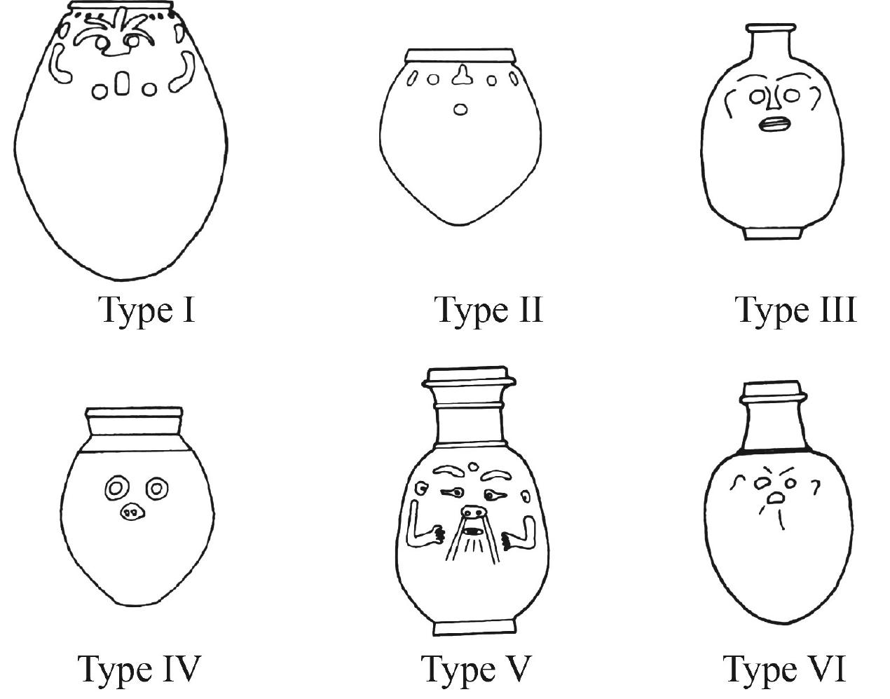 Egyptian bes vases, types i-vi (aston, aston 2003) with the