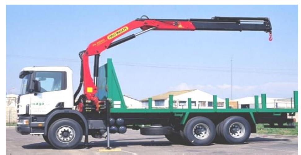 Fig. 1. Loader crane with hook  and verification of the same, with the formation of expert findings on safe use [1].  Kay4nn 360posn: yToBapyBauka uraika; 30paBje u Oe30eqHOcT Mp padoTa; NpoleHa Ha pu3HK 