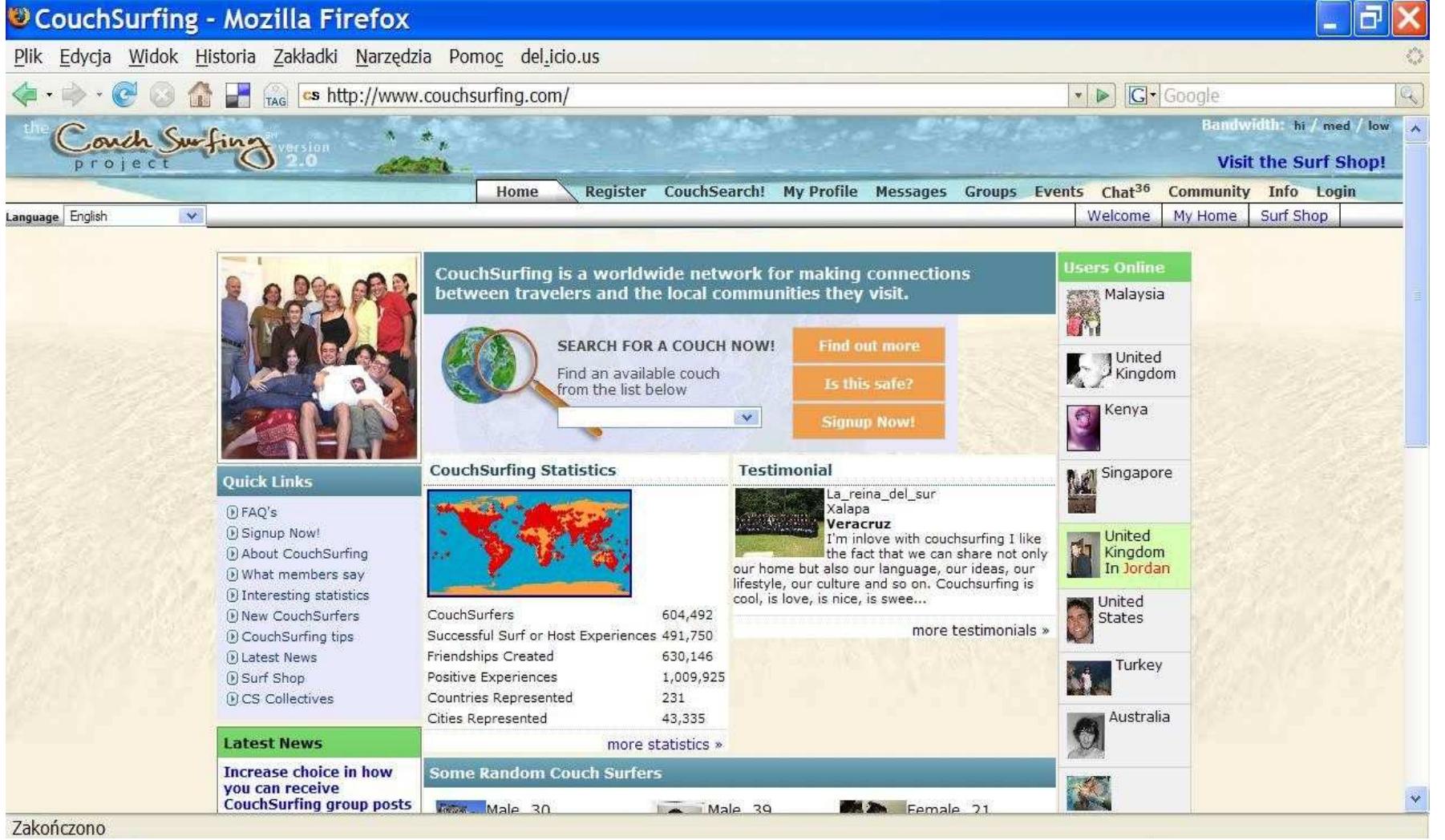 4.1.2.Hospitality Club  www.couchsurfing.com 