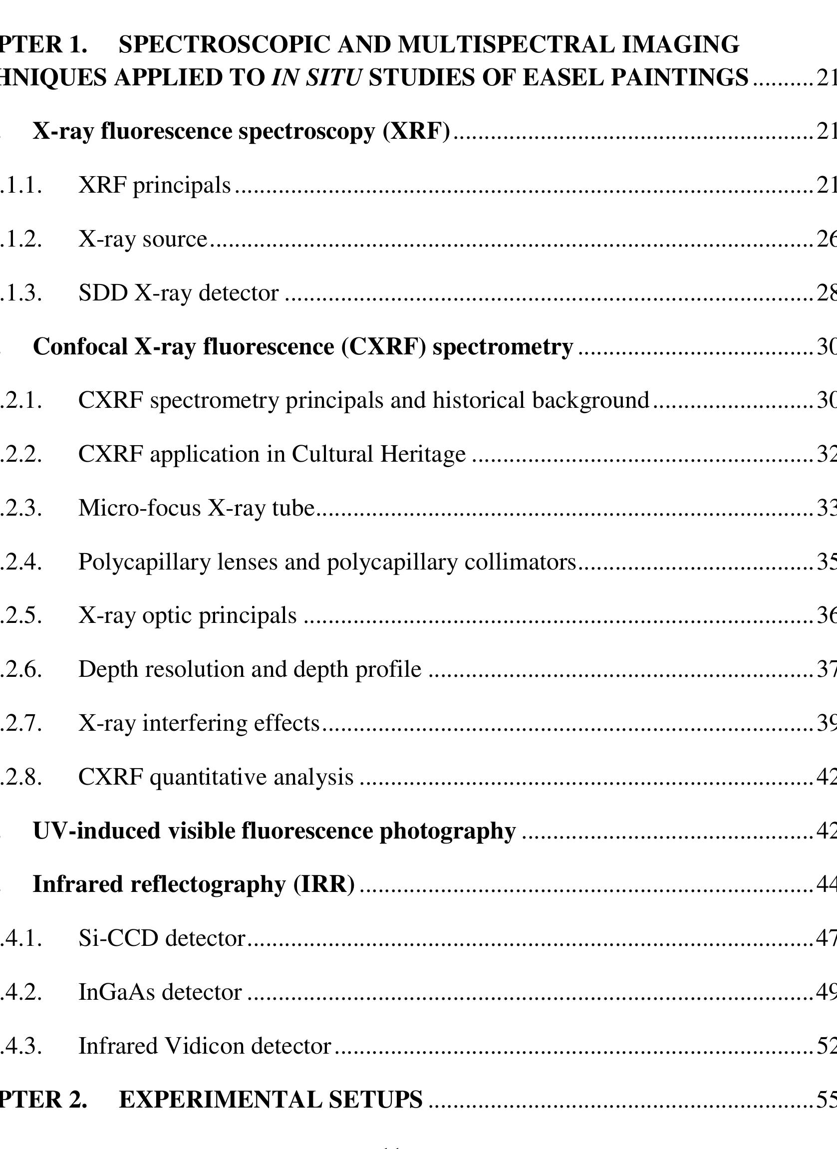 Summary of the results obtained with sem-edx and cxref
