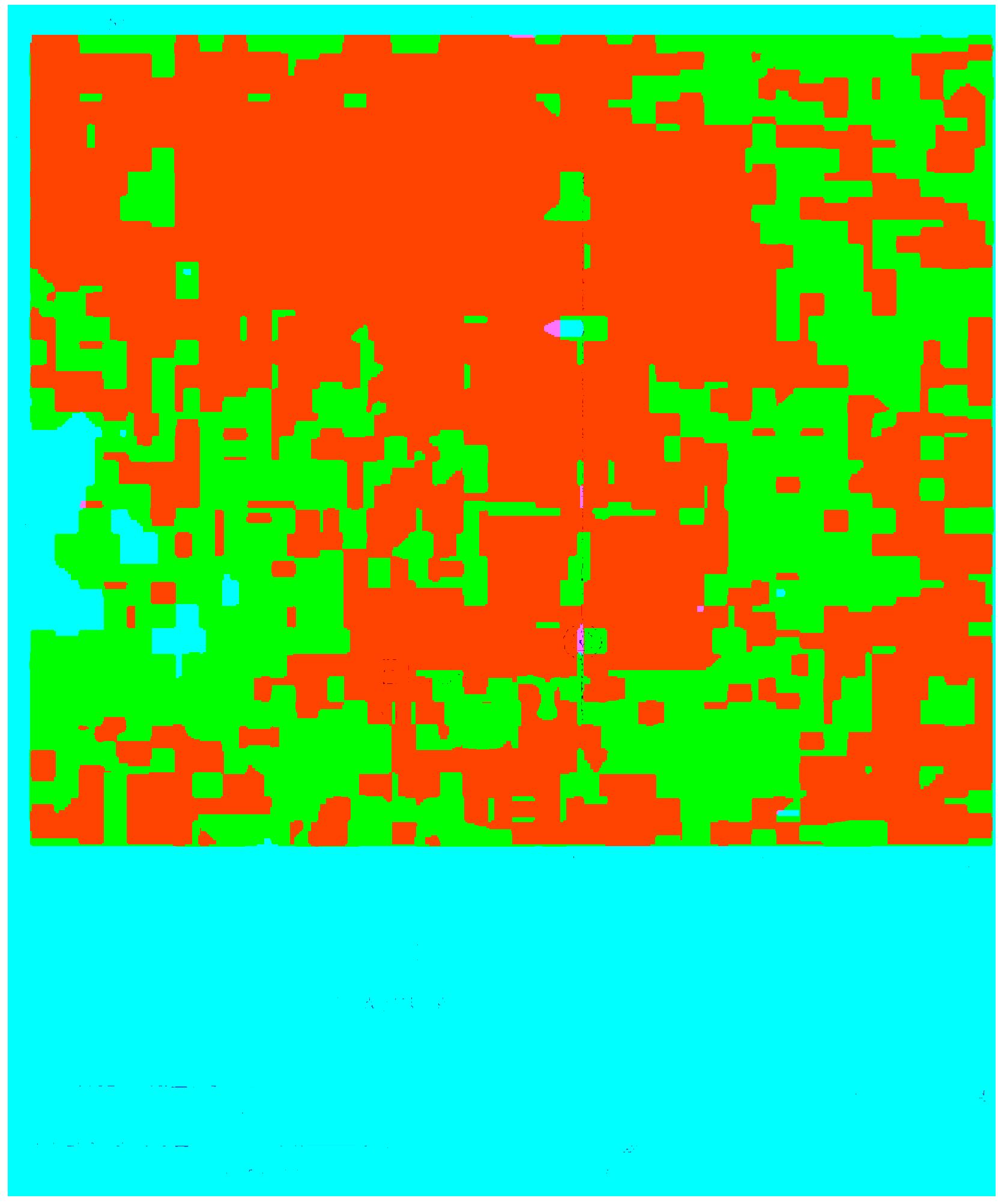 Fig. 1. The ‘Millon map’ with satellite image of Teotihuacan (after Millon et al. 1973). ‘Teotihuacan North’ (15° 25' east of astronomical North) is at the top. The location of the surveying team’s ‘centre line’ and ‘zero point’ are marked, along with their designation of ‘block 91’ (‘S1W2’), where the principal La Ventilla excavations of 1992-1994 were located. 