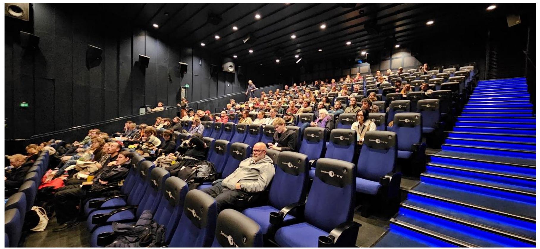 Figure 2 the audience listening to professor Aboit’s presentation at the symposium  Associate Professor Endre Eidsaa Larsen, with his extensive background in film studies, explored how animation can effectively express and manipulate impressions and experiences of horror. Through his analysis of "The Mad Doctor" (Hand, 1933), Larsen illustrated how animation's inherent ability to play with and transgress boundaries can lead to profoundly unsettling yet captivating horror experiences. His talk highlighted  animation's unique position in portraying horror beyond conventional live-action limitations. 