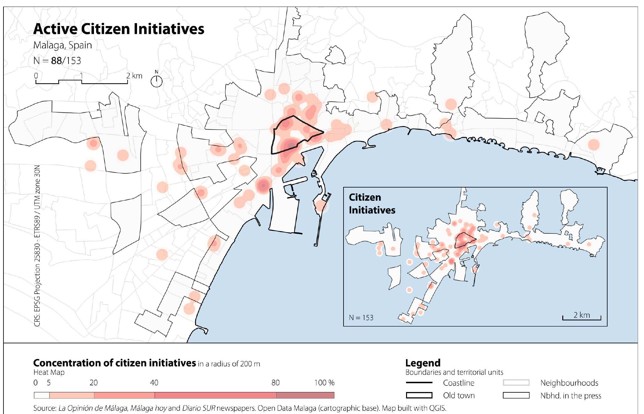 Figure 3 - Citizen initiatives involved in the touristification phenomenon of Malaga. 
