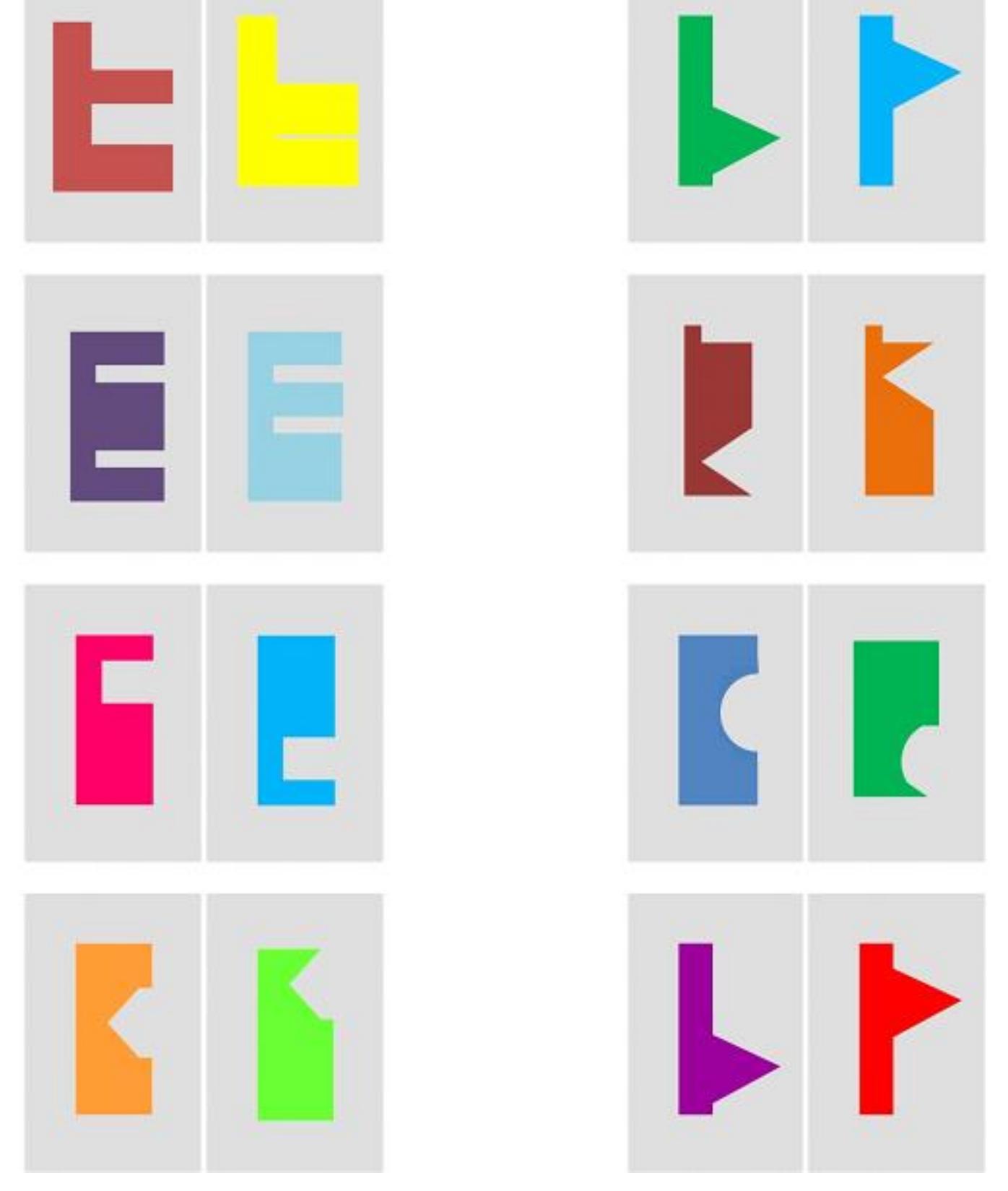 Figure 5.2. The eight couples of non-biological objects used for the video-clips of the NP task.  difficulty-matched tasks that were doable but not trivial. 