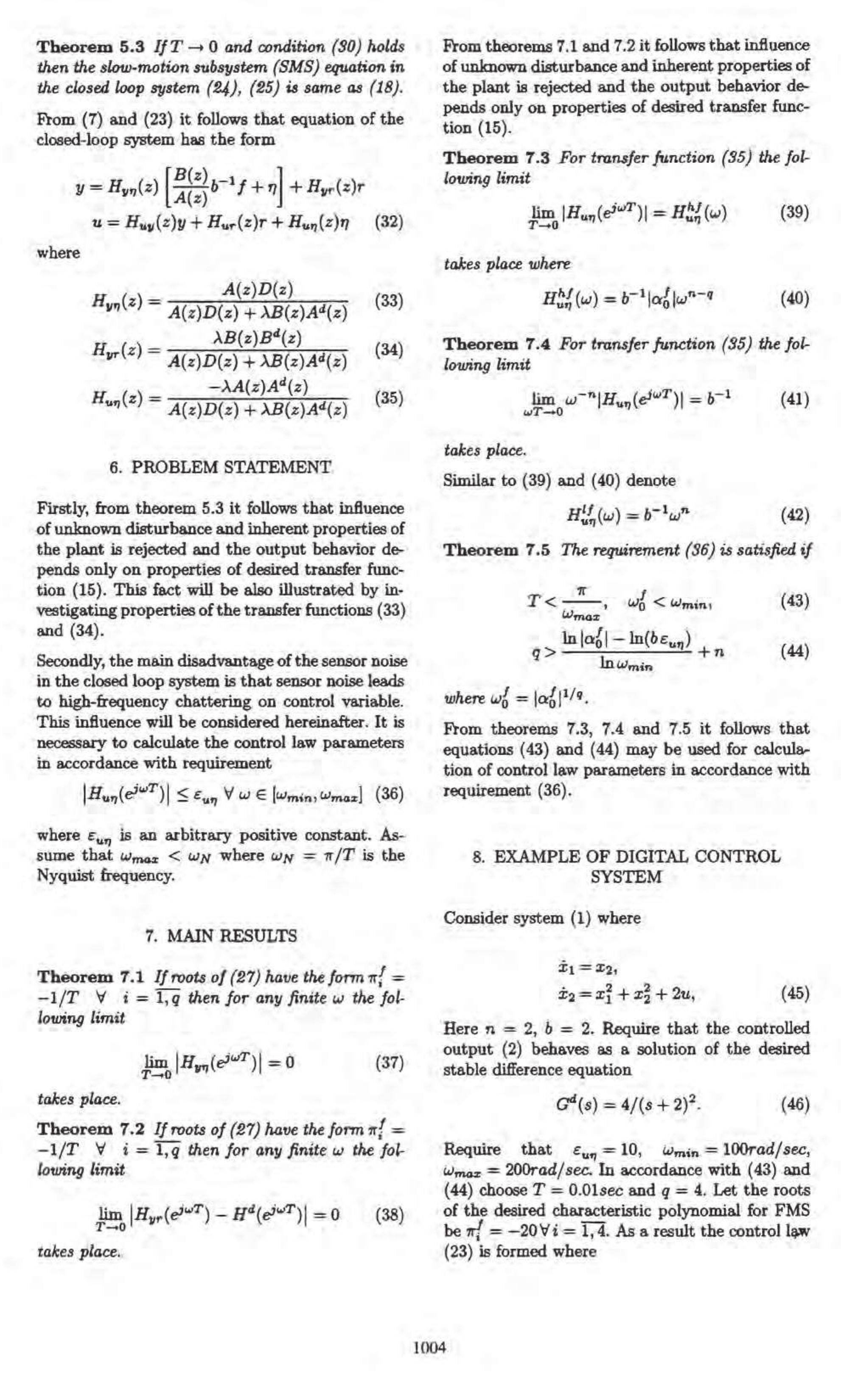 Figure 1 - Design of Digital Two-Time-Scale Control Systems