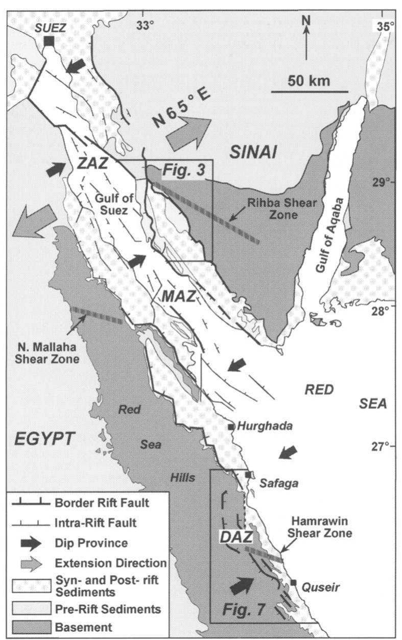 Tectonic map of the gulf of suez and the nw red sea. zaz,