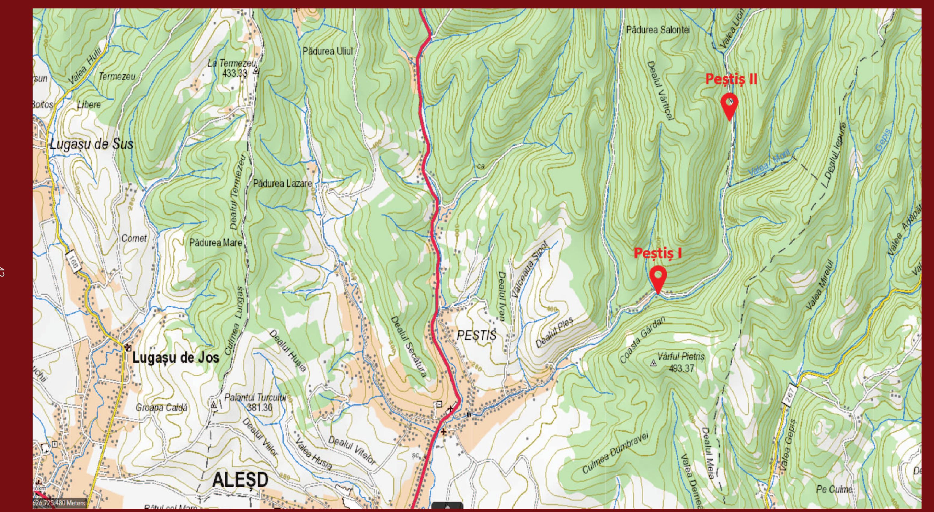 Map 2. map pointing the findspots of pestis i and ii hoards