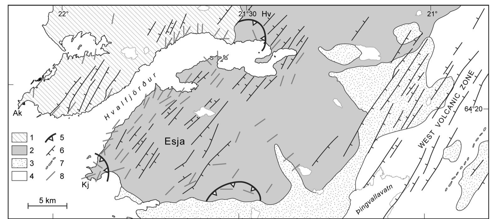schematic structural map including the hvalfj6rdur area