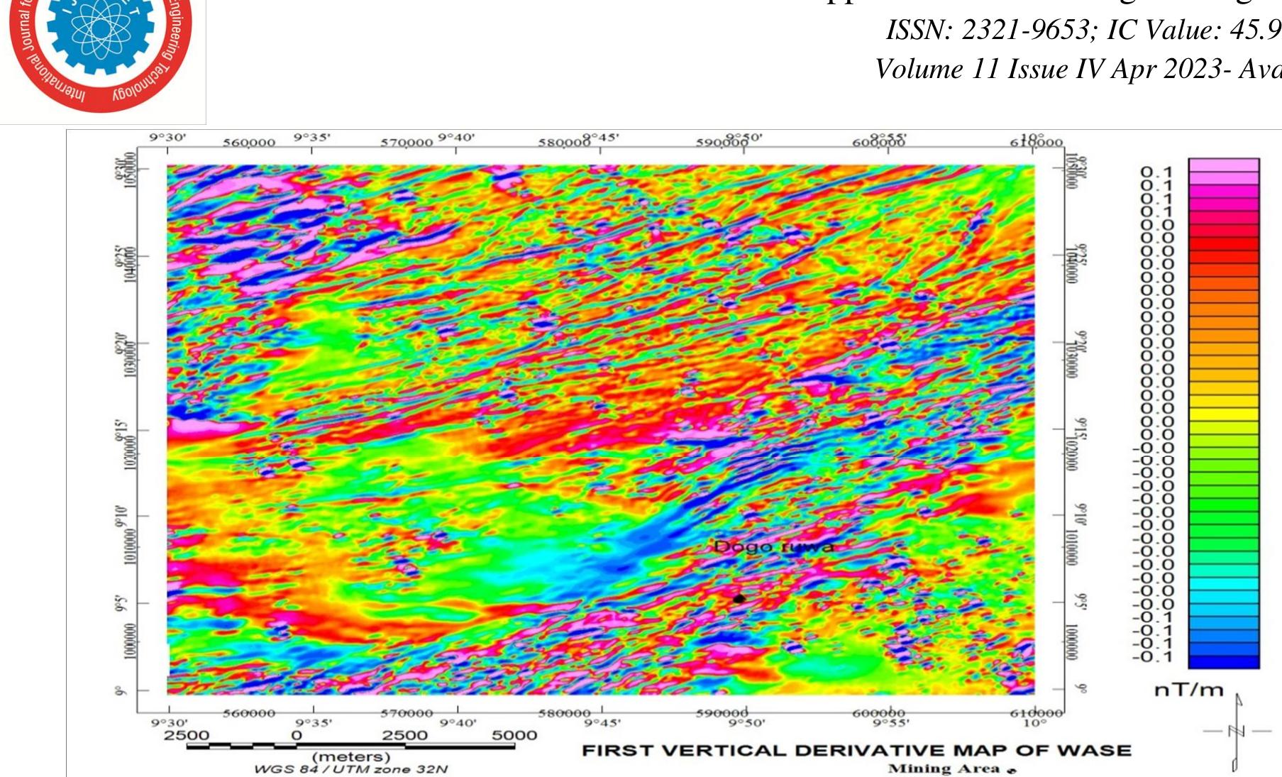 The first vertical derivative map of wase