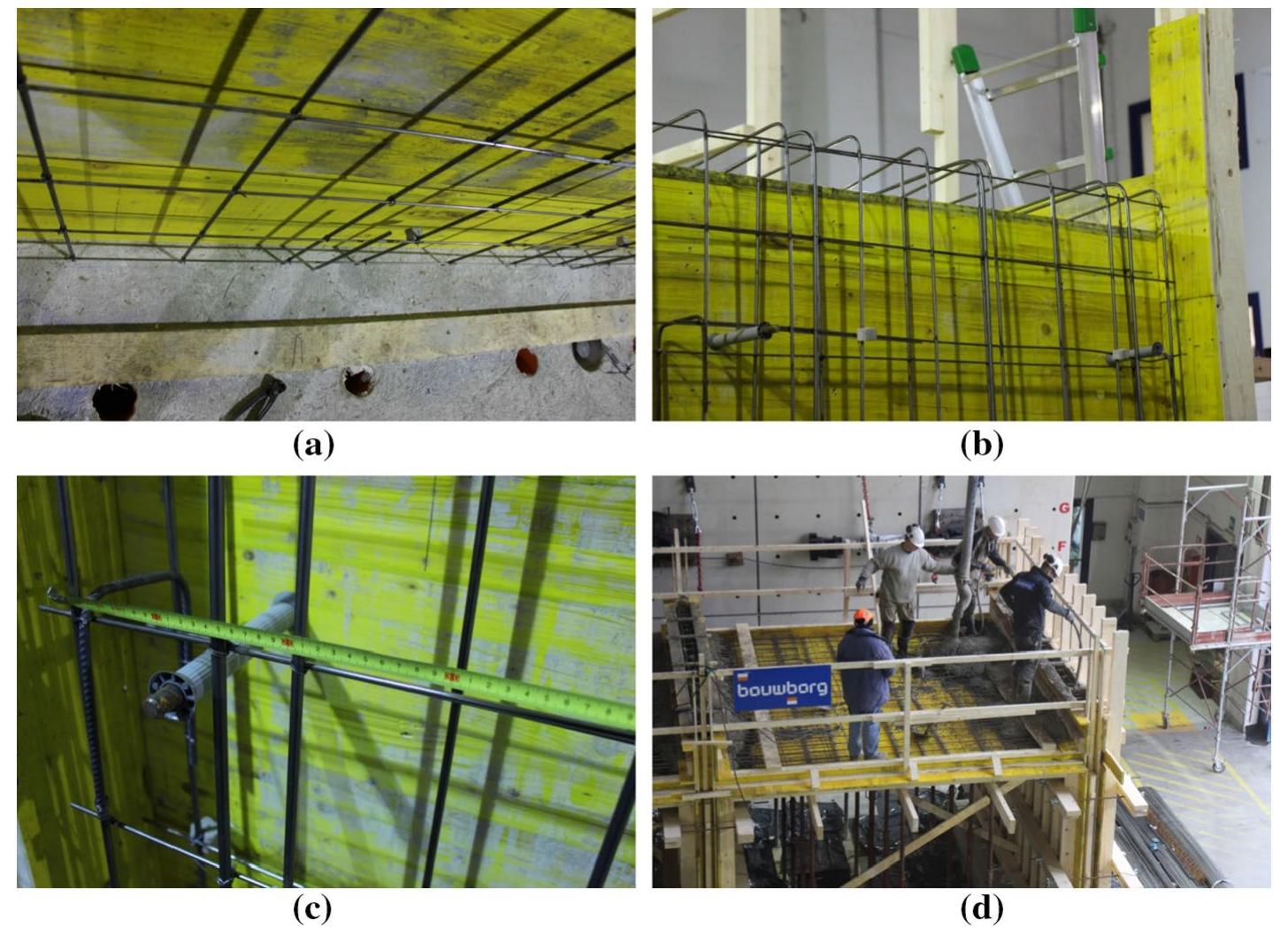 Reinforcement Layer Construction details: a asymmetric starter rebars and inner