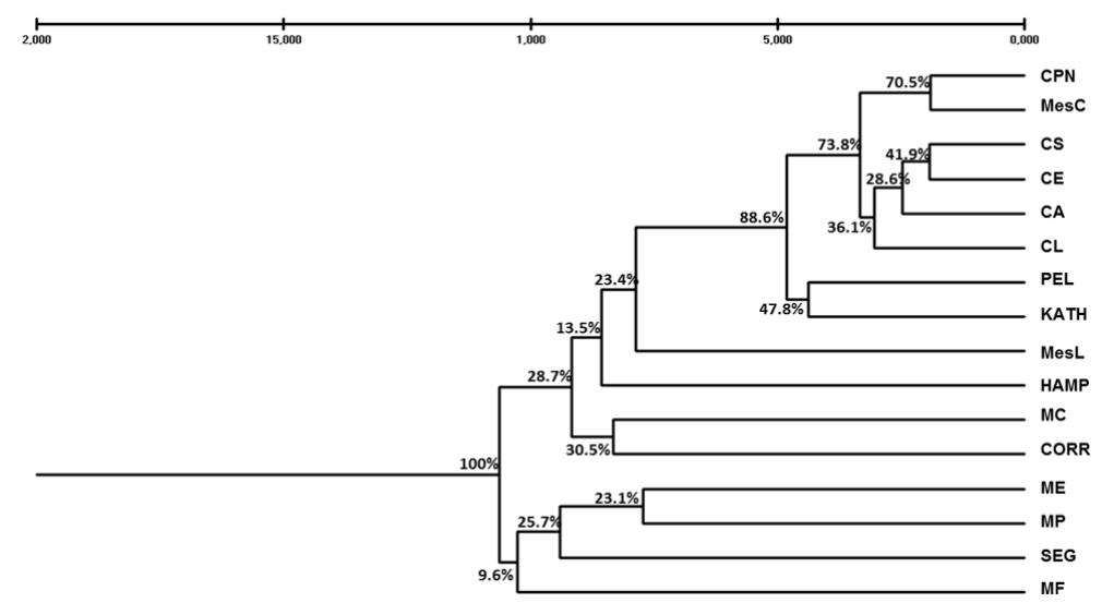 Shows the dendrogr the creole, half-breed and for creole