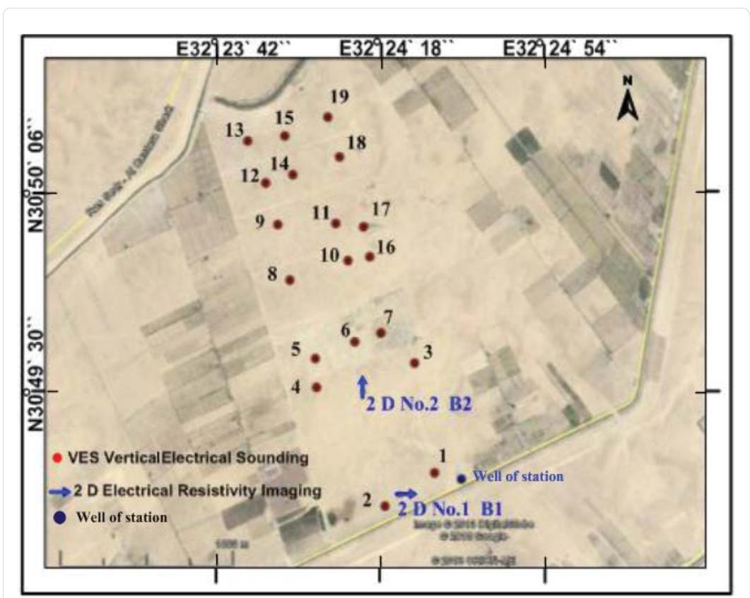 Location map of the vertical electrical sounding (ves) and