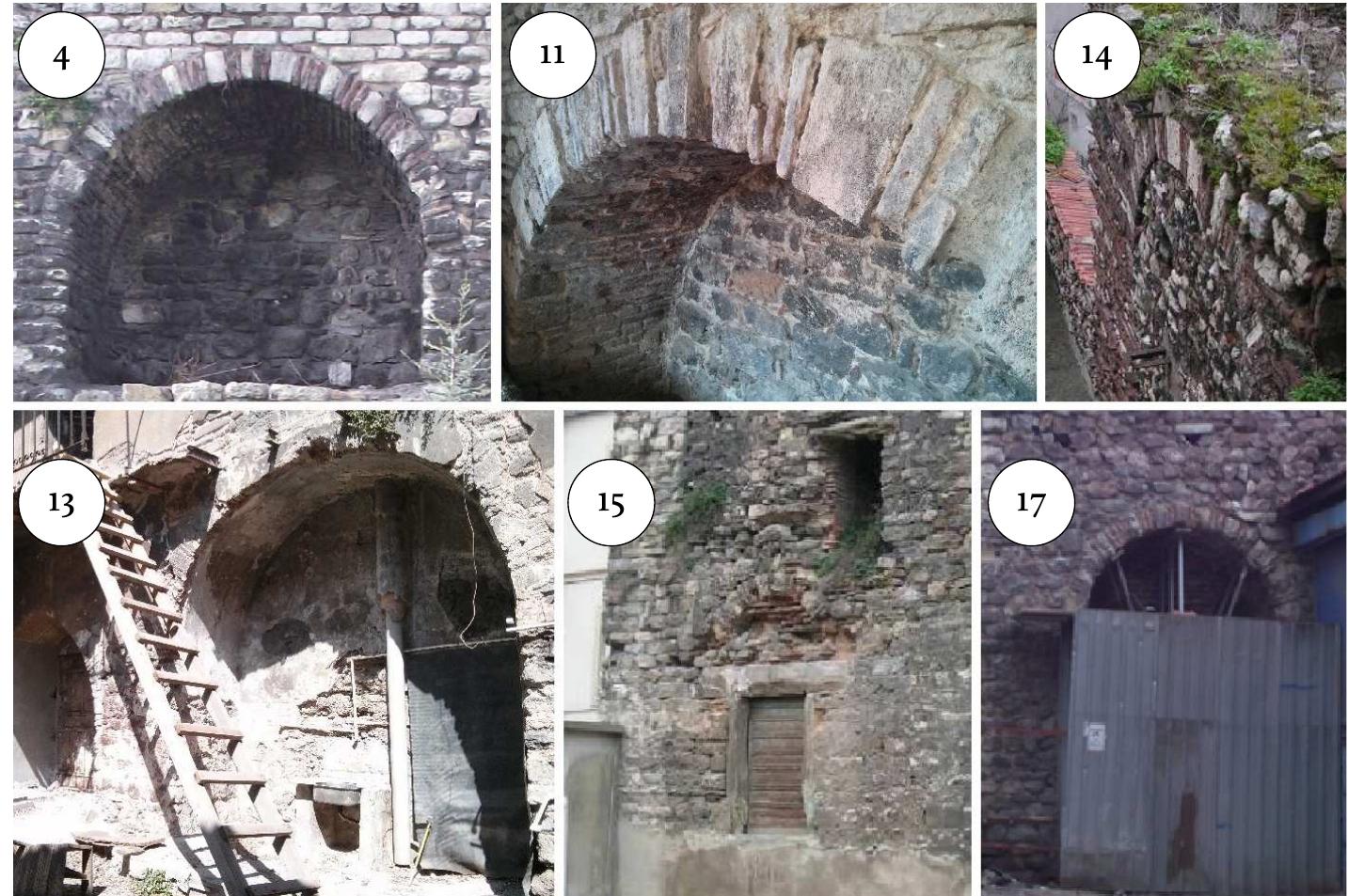 brick bands can be found in the surviving sections dating to the other periods. Therefore, one may reasonably assume that the Byzantine construction technique with alternating  courses of stone and brick was followed by the Genoese, sometimes with variations, at least until the mid-fourteenth century. 