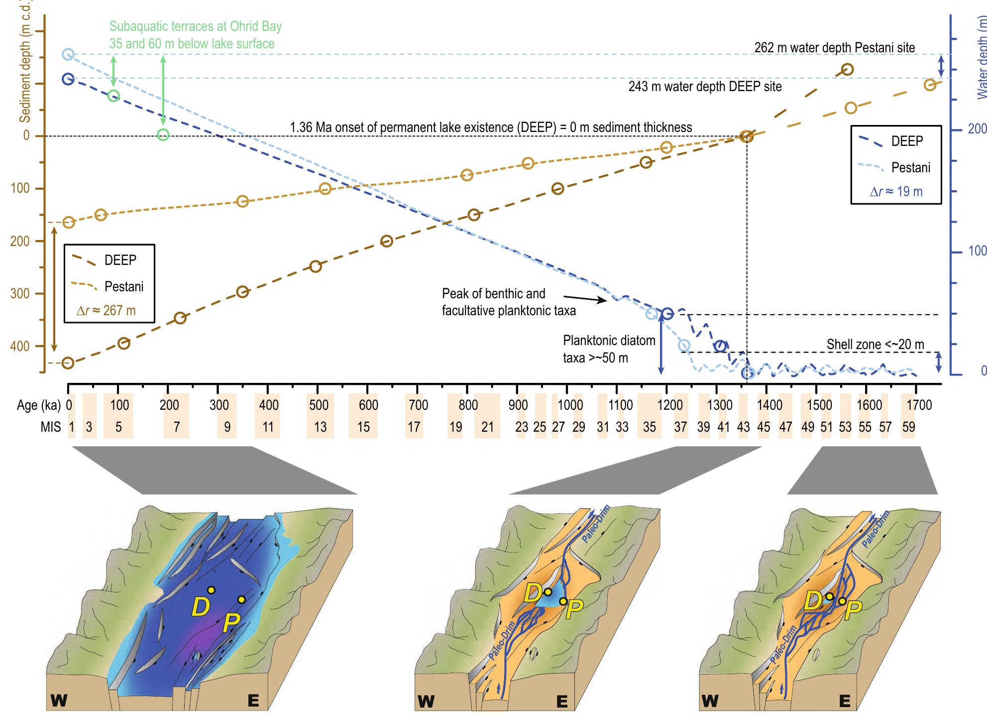Diagram showing the increase of reconstructed and recent