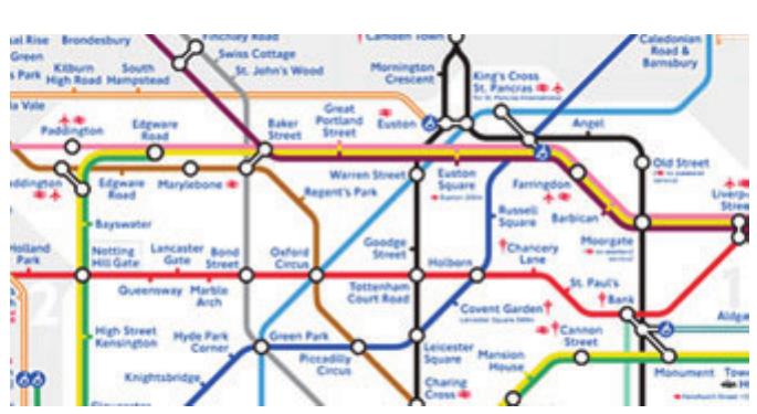 Detail Of The Network Map Of London s Tube Lines Detail Of The Network Map Of London s Tube Lines