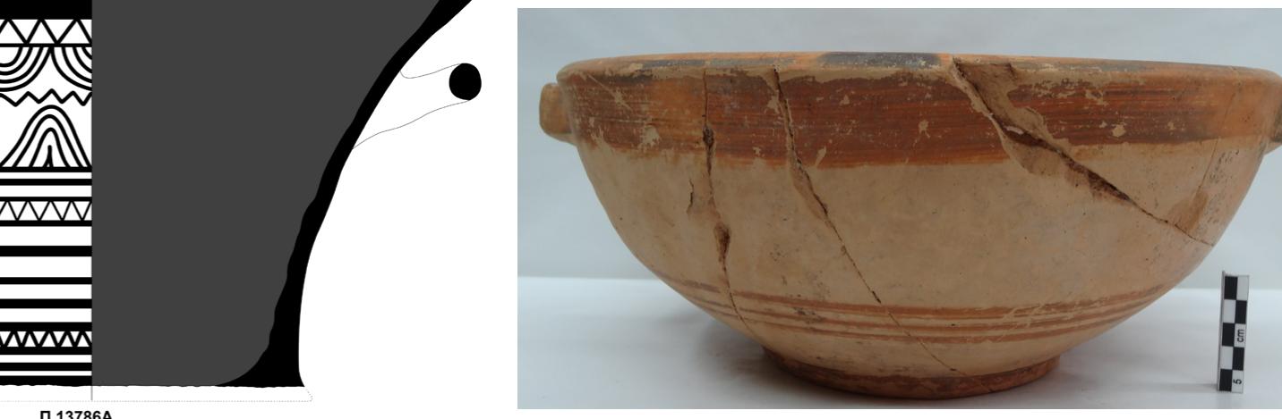 Fig. 105. 1113786A/11054 kalathos from Ag. Georgios of Persaina.  Fig. 106. I114237/11210 basin from Ag. Georgios of Persaina.  Fig. 103. I113925/II103 spouted cup from Ag. Georgios of Persaina.  Fig. 104. 1114231/I1204 kalathos from Ag. Georgios of Persaina. 