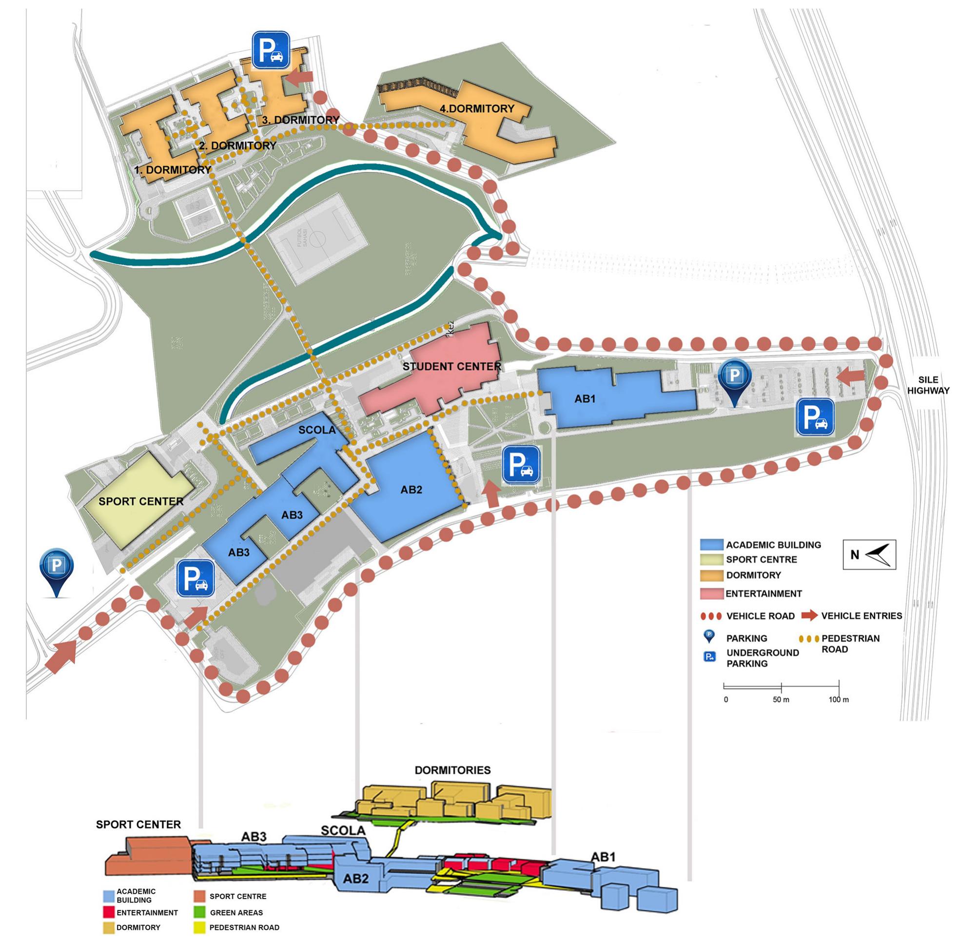 A map of the university campus.