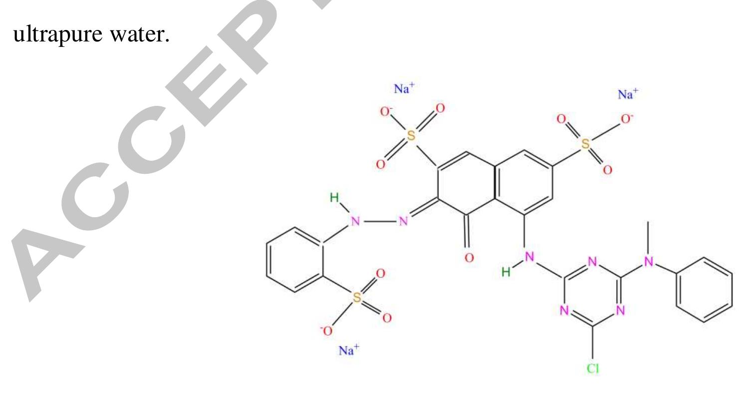 Fig. 1. Chemical structure of RR24 solutions were prepared from powder stock prior to use. All solutions were prepared using